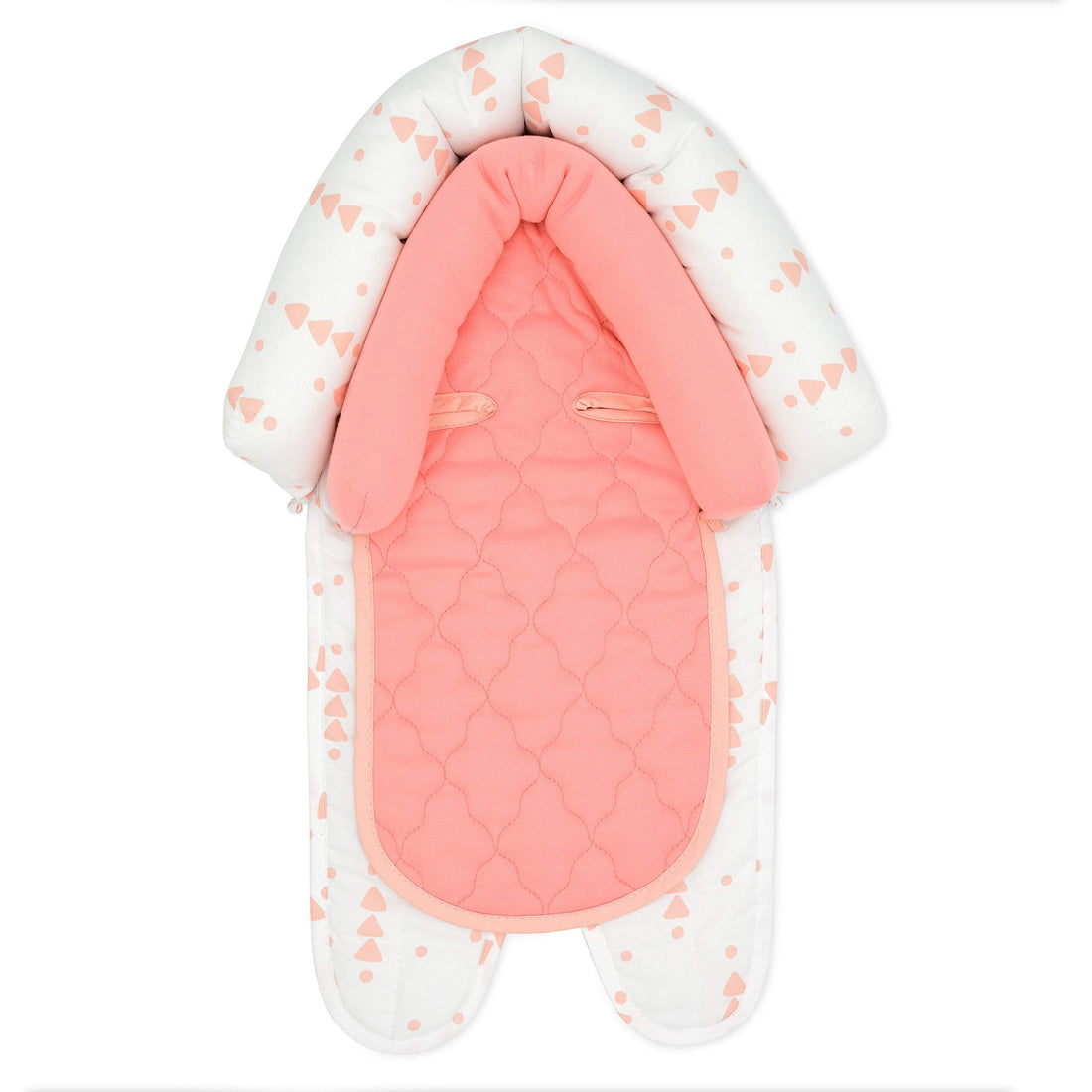 Travel Bug Baby & Toddler 2-in-1 Head Support Duo Head Support for Car Seats, Strollers & Bouncers (Pink/White)