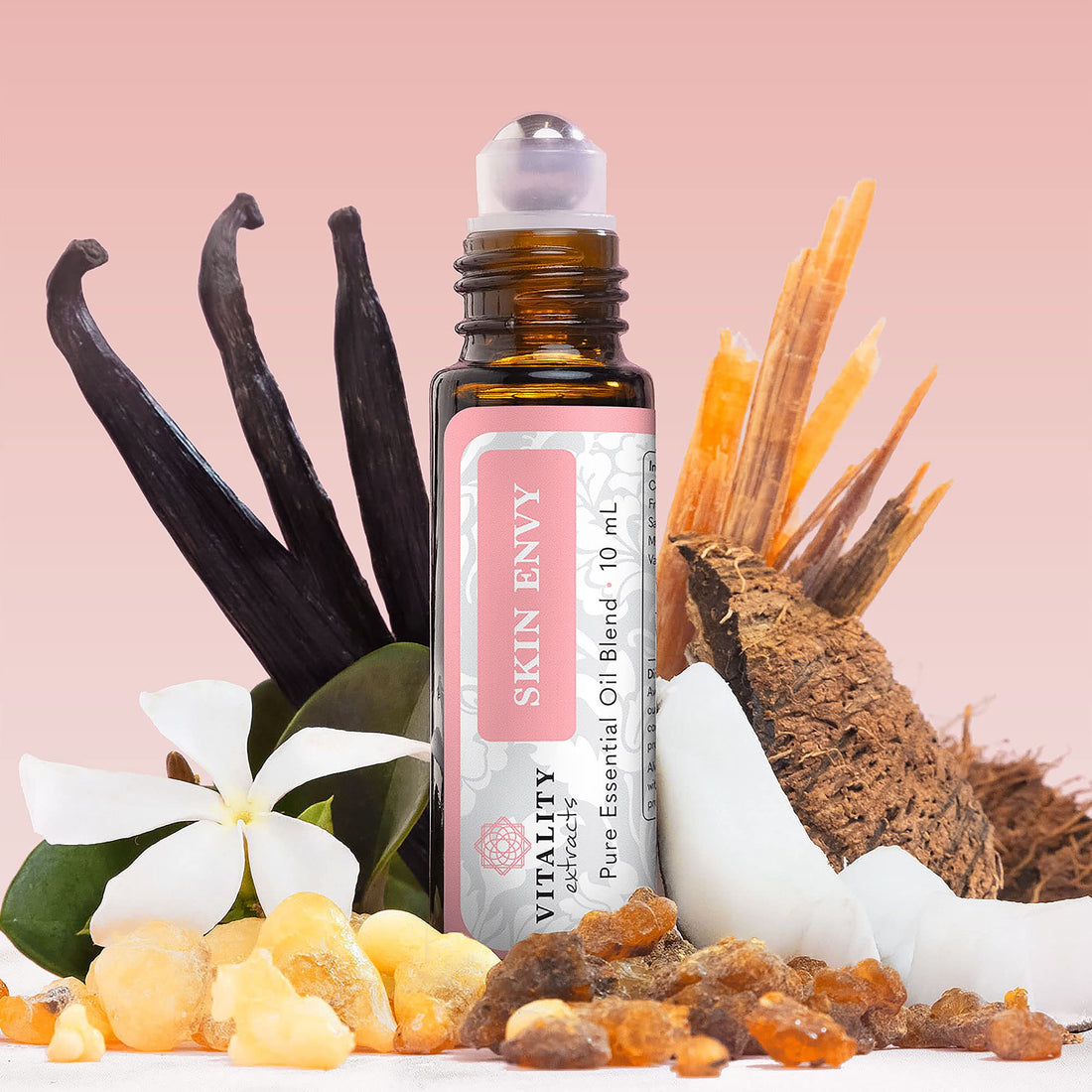 Vitality Extracts Skin Envy - Face Moisturizer Serum, Coconut Oil, Collagen, Vitamin E, Vegan, Frankincense Essential Care, Sandalwood Soothing, Clarifying, Skin Health