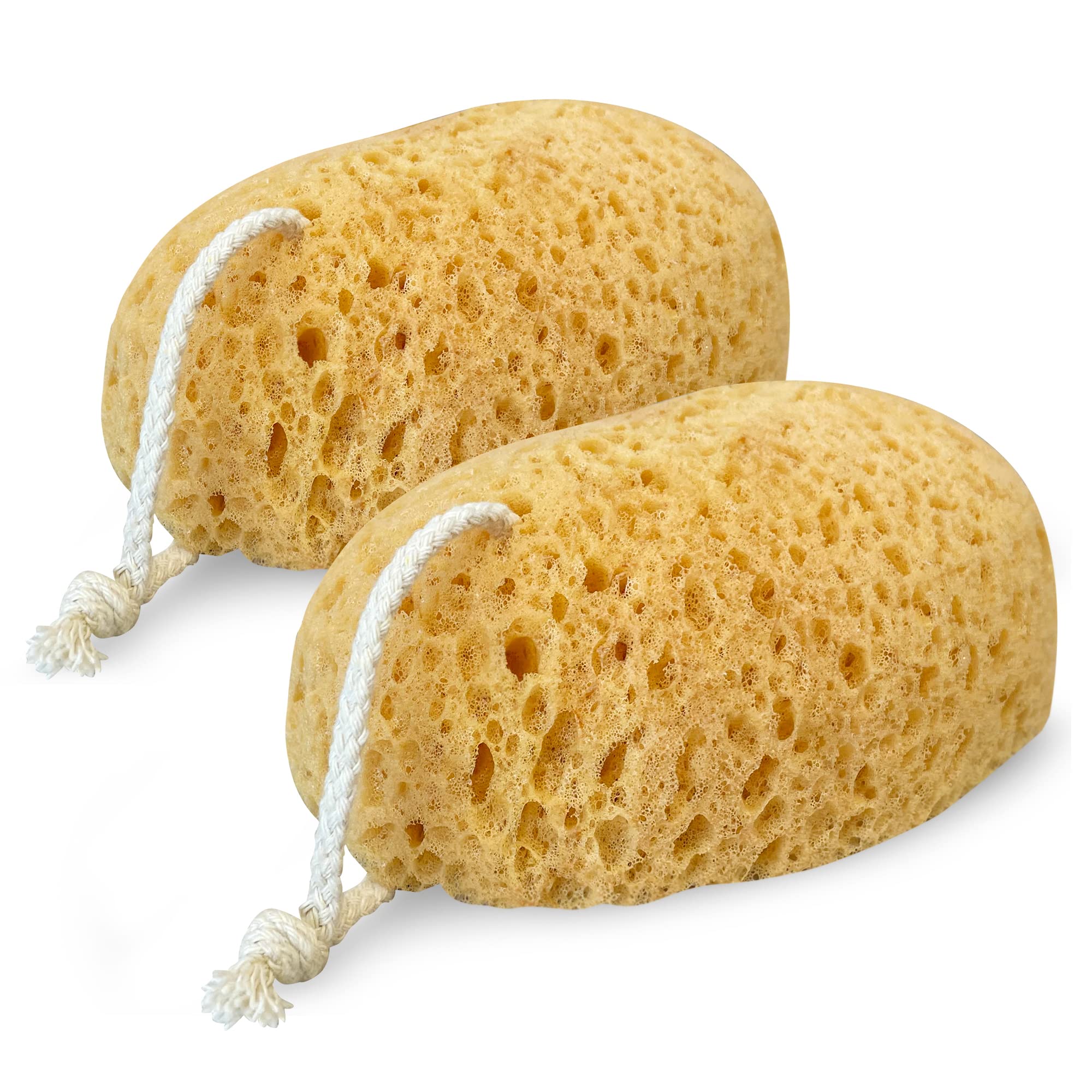 MainBasics Faux Sea Bath Sponge - Large, Soft Exfoliating Body Sponge for Shower, Foam Loofah (2 Pack)