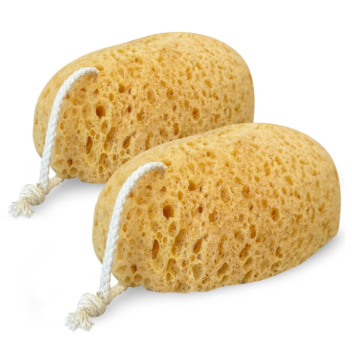 MainBasics Faux Sea Bath Sponge - Large, Soft Exfoliating Body Sponge for Shower, Foam Loofah (2 Pack)