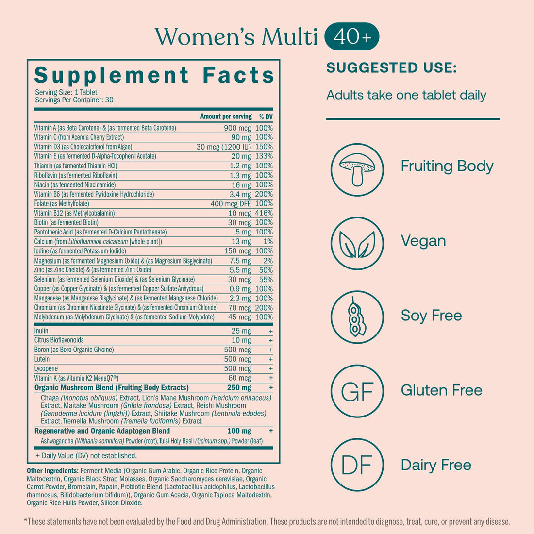 True Grace One Daily Men's Multivitamin 40+ (30 Vegan Tablets) + One Daily Women’s Multivitamin 40+ (30 Vegan Tablets) - Non-GMO - 30-Day Supply of Each