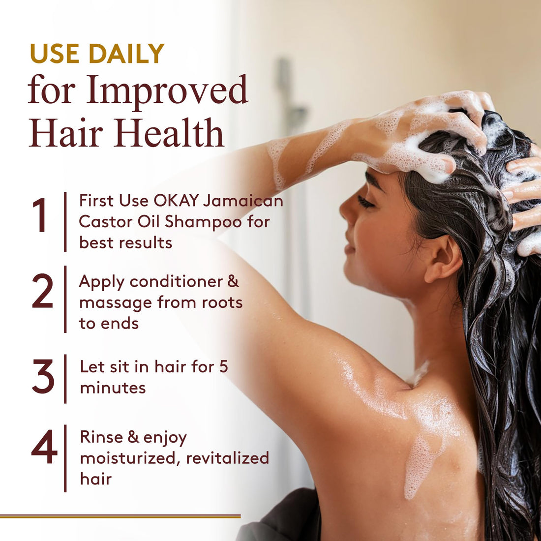 OKAY | Black Jamaican Castor Oil Conditioner | For All Hair Types & Textures | Revive - Moisturize - Grow Healthy Hair | with Argan Oil & Shea Butter | Free Of Parabens, Silicones, Sulfates , PALE YEL