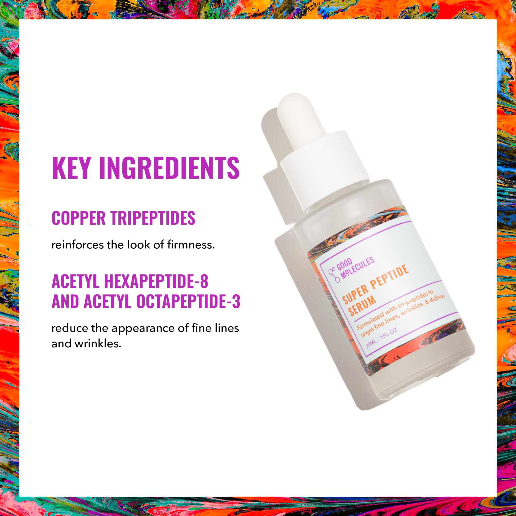 Good Molecules Super Peptide Serumc 1 Fl. Oz! Formulated With Peptides And Copper Tripeptides! Helps To Hydrate, Brighten, And Smooth For A Healthy, Youthful-Looking Glow! Vegan & Cruelty Free!
