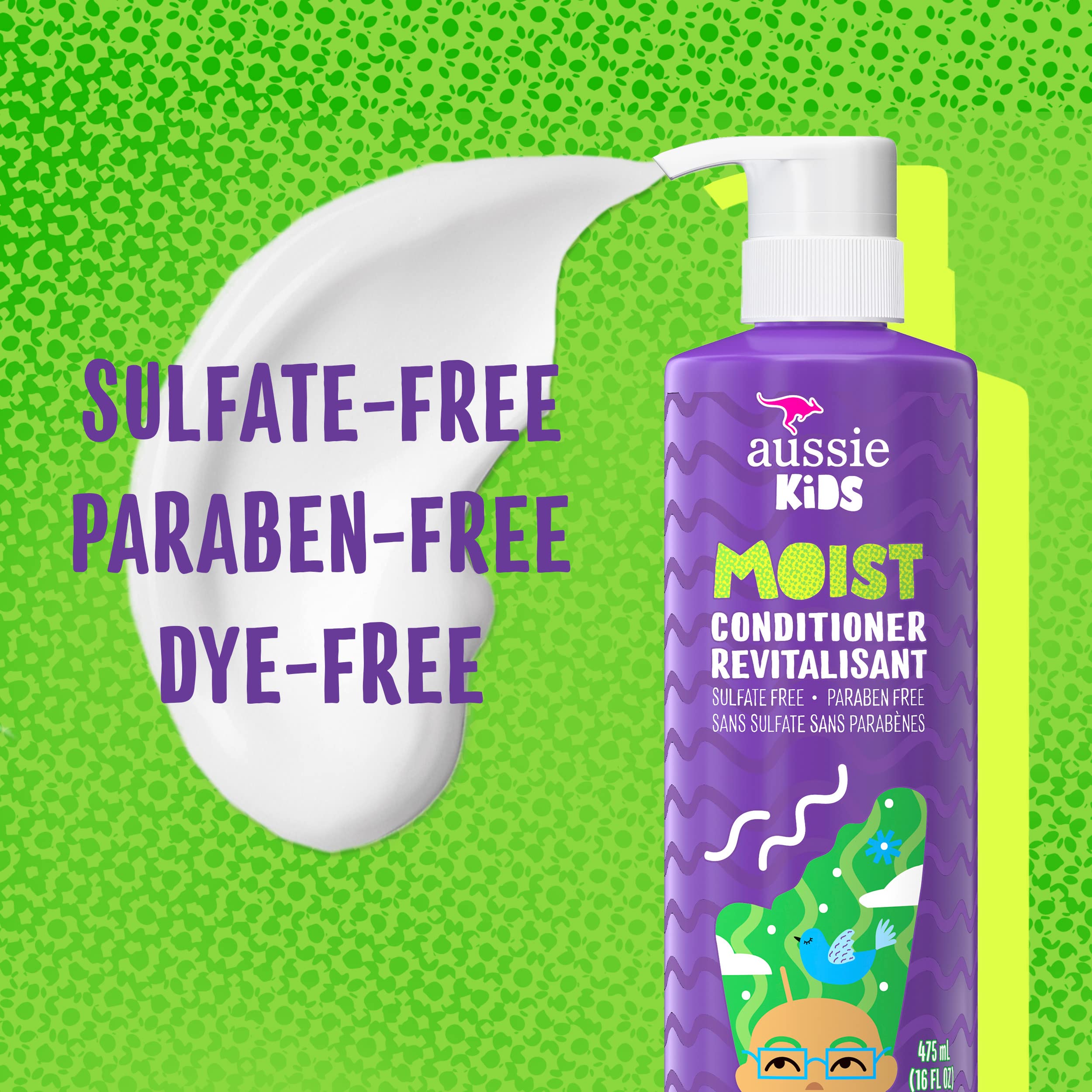 Aussie Kids Moist Sulfate Free Conditioner for Kids, 16 fl oz, Pack of 4
