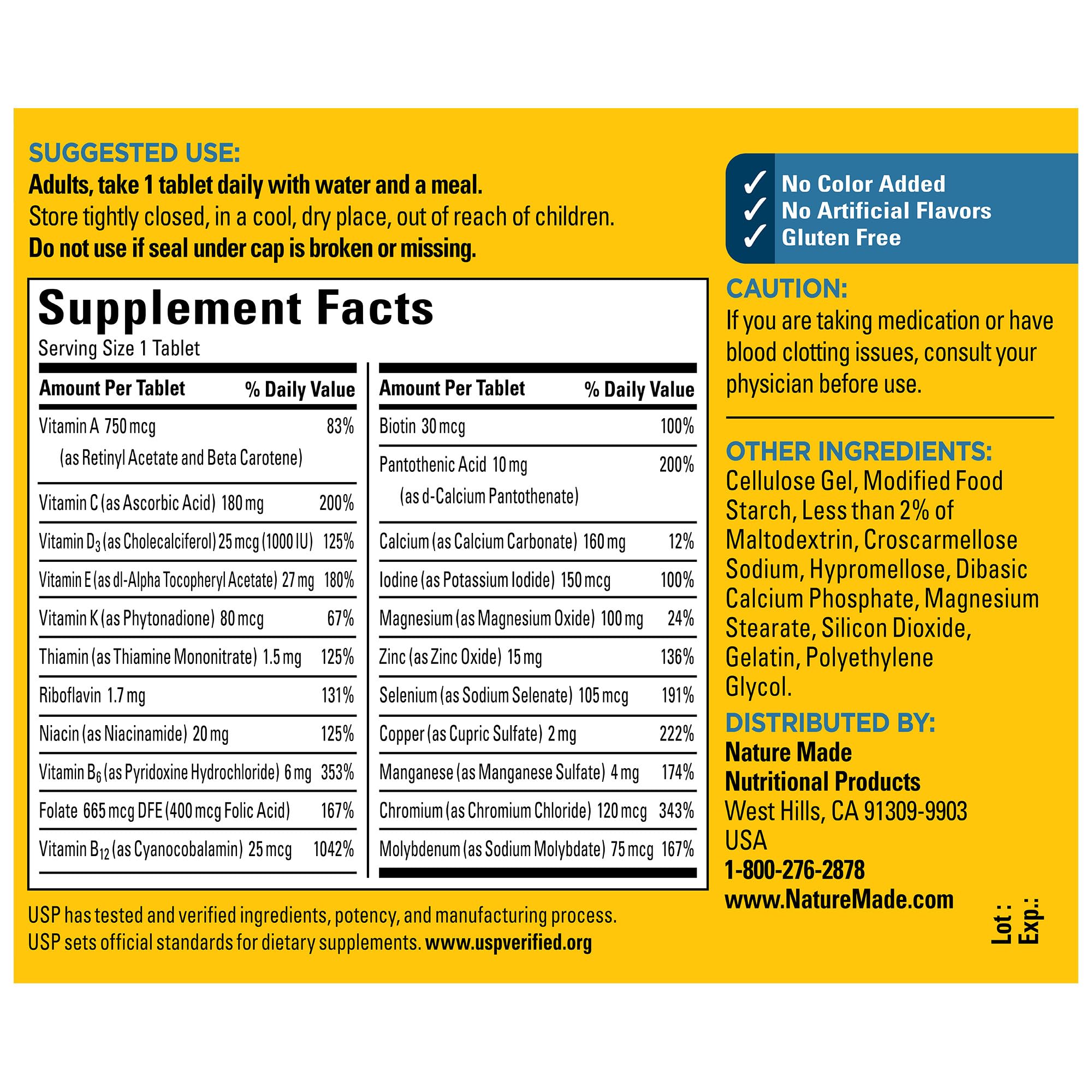 Nature Made Multivitamin For Him 50+, Mens Multivitamins for Daily Nutritional Support, Multivitamin for Men, 90 Tablets, 90 Day Supply