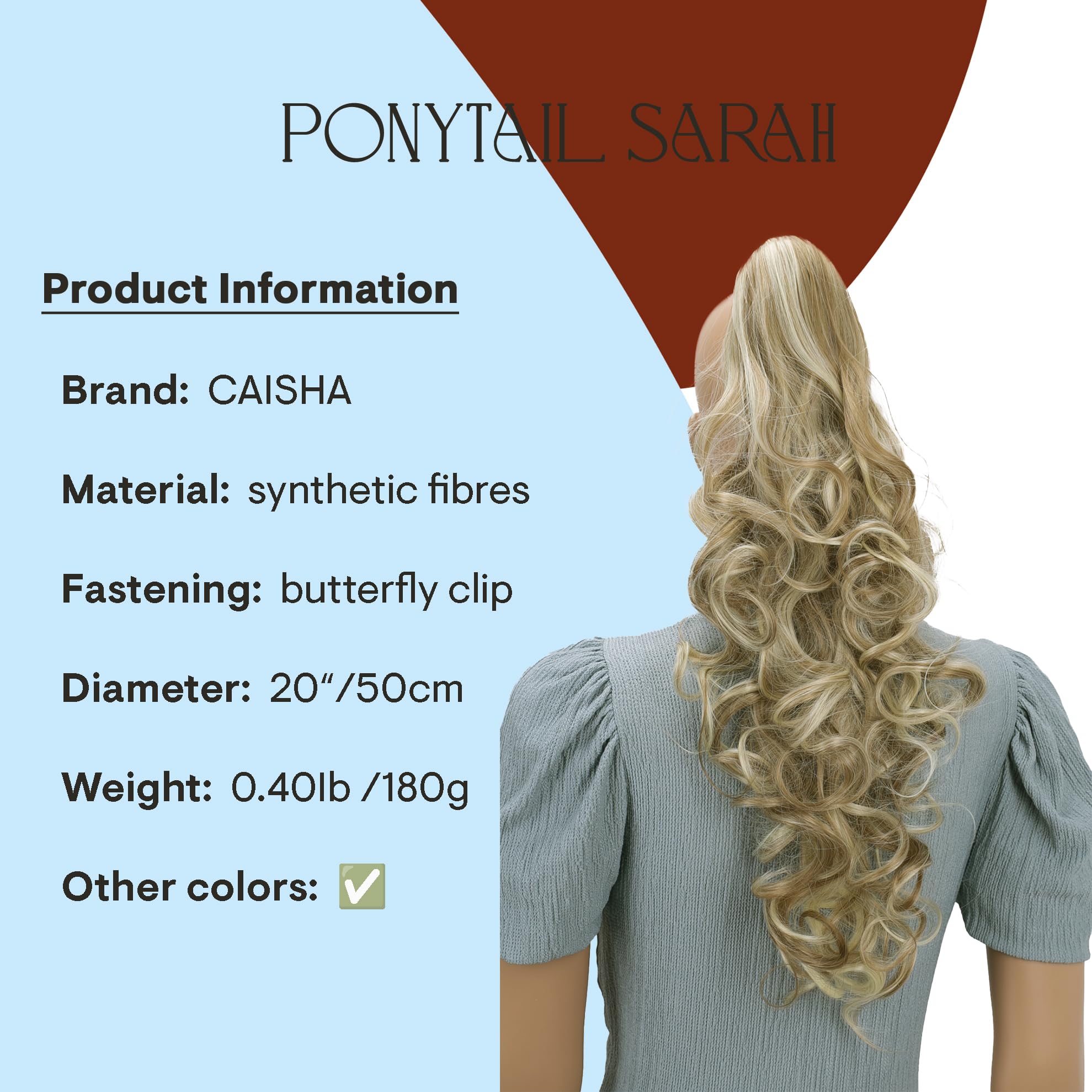 dirty blonde mix highlights #28H613 H14 : 22 & 140g Hair Piece Pony Tail Extension (BLONDE MIXPLATINUM) Very Long & Voluminous curled wavy Heat-Resisting