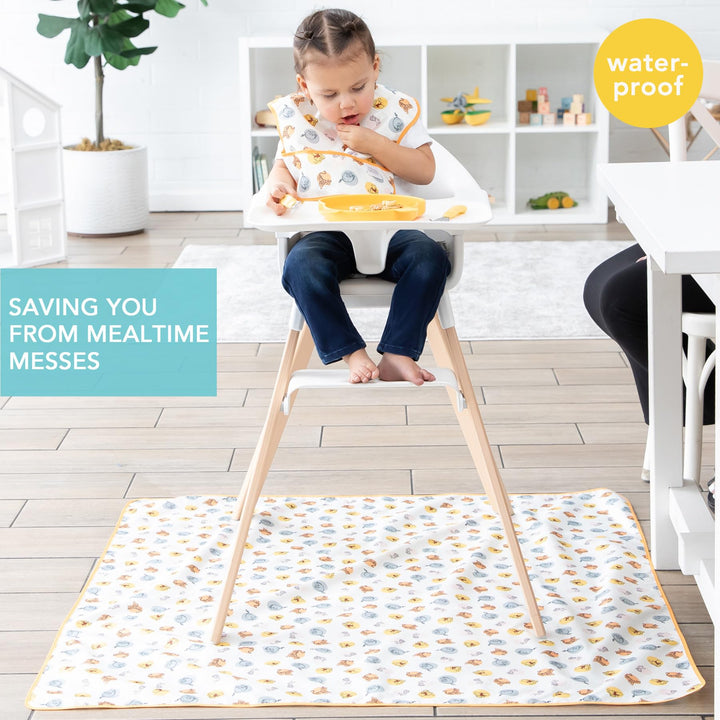 Bumkins Disney Baby Splat Mat for Under High Chair, Babies Toddlers Eating Mess Mat, Waterproof Reusable Cloth for Arts and Crafts, Playtime Mat for Kids, Floor or Table 42inx42in, Winnie The Pooh
