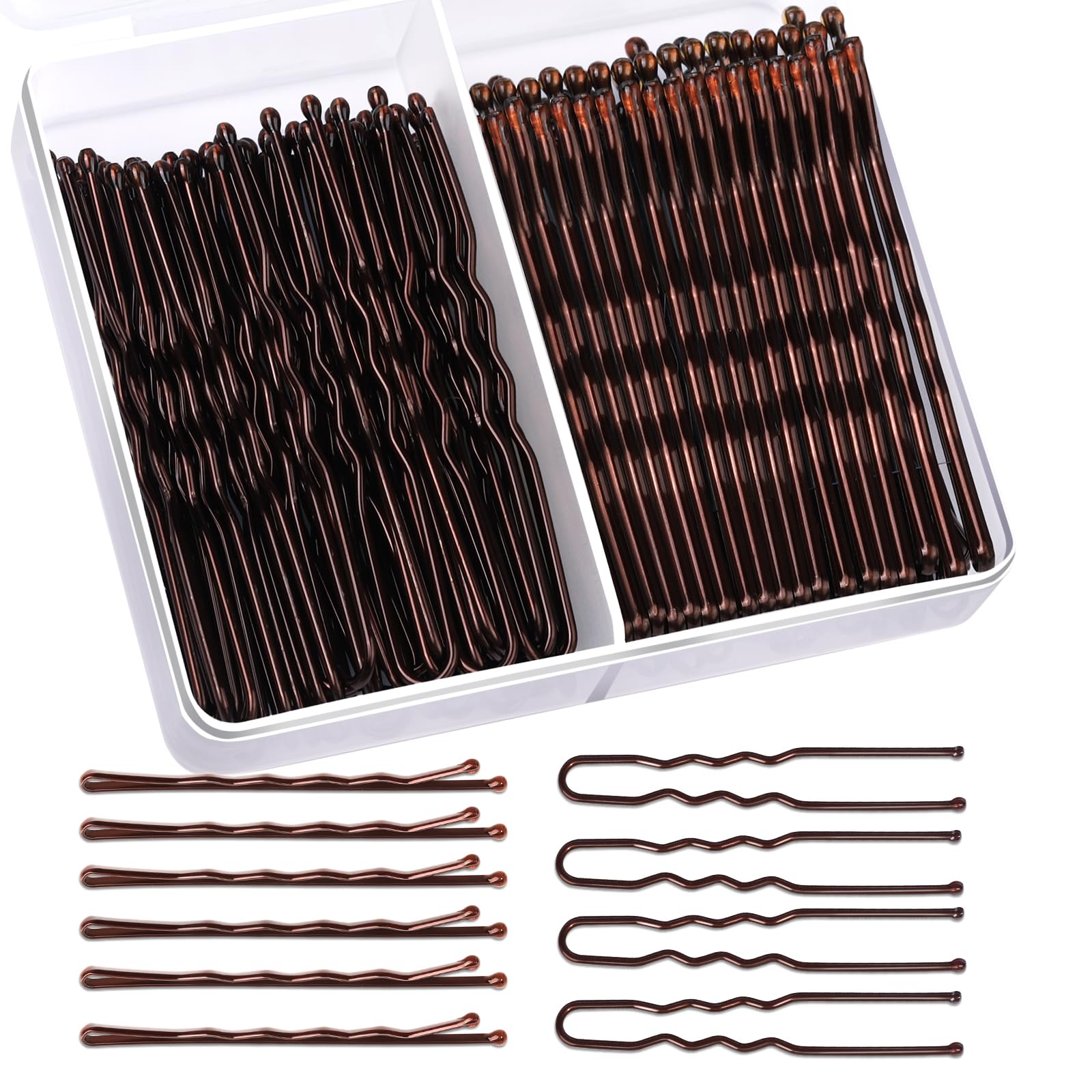 Teenitor 100Pcs Bobby Pins, Bobby Pins Brown Hair 50pcs Brown Bobby Pins 50pcs Hair Pins, Hair Pins for Women Bobby Pins for Women 2inch