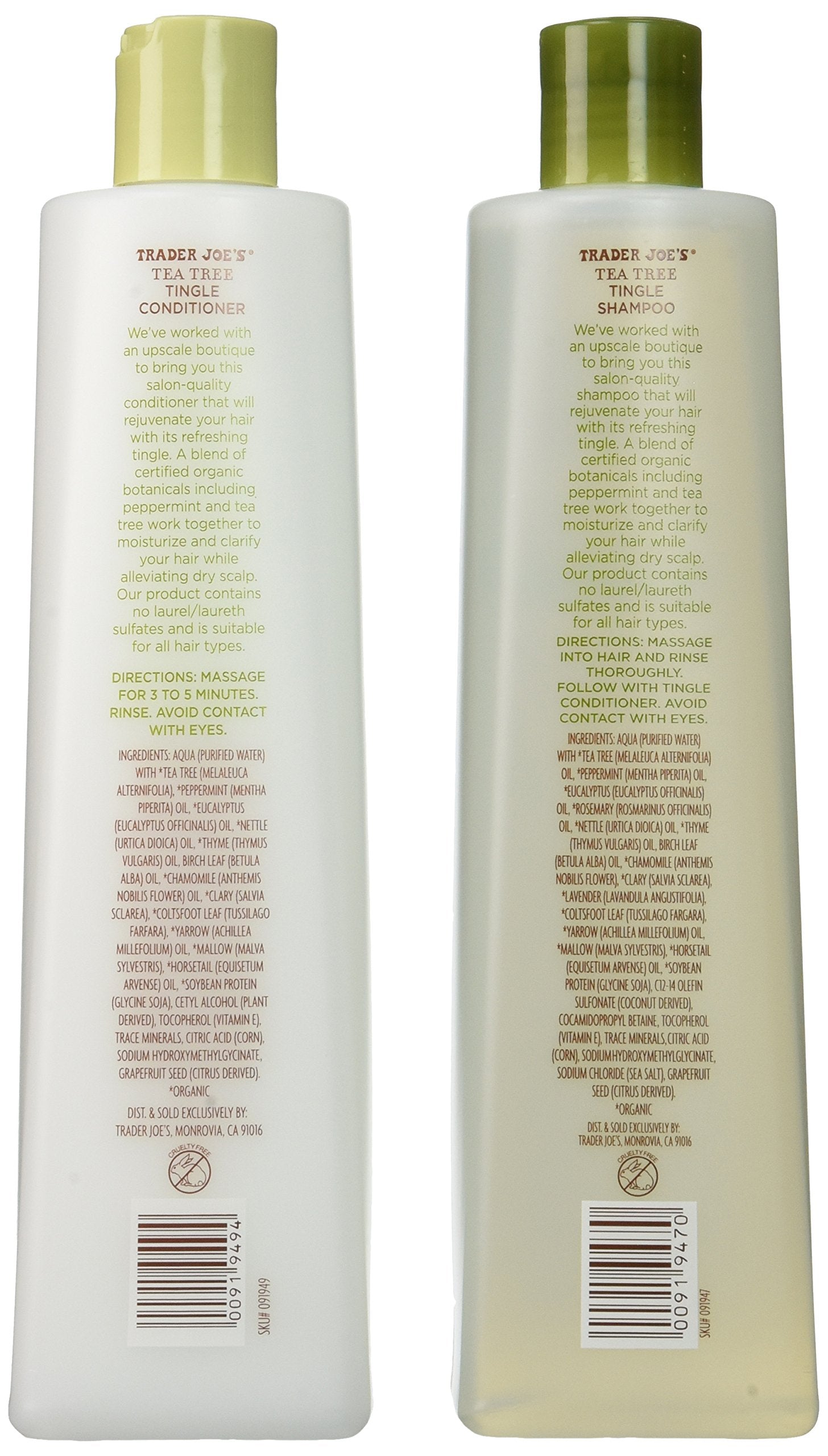 Trader Joe's Tea Tree Tingle Shampoo & Conditioner, 16 oz.