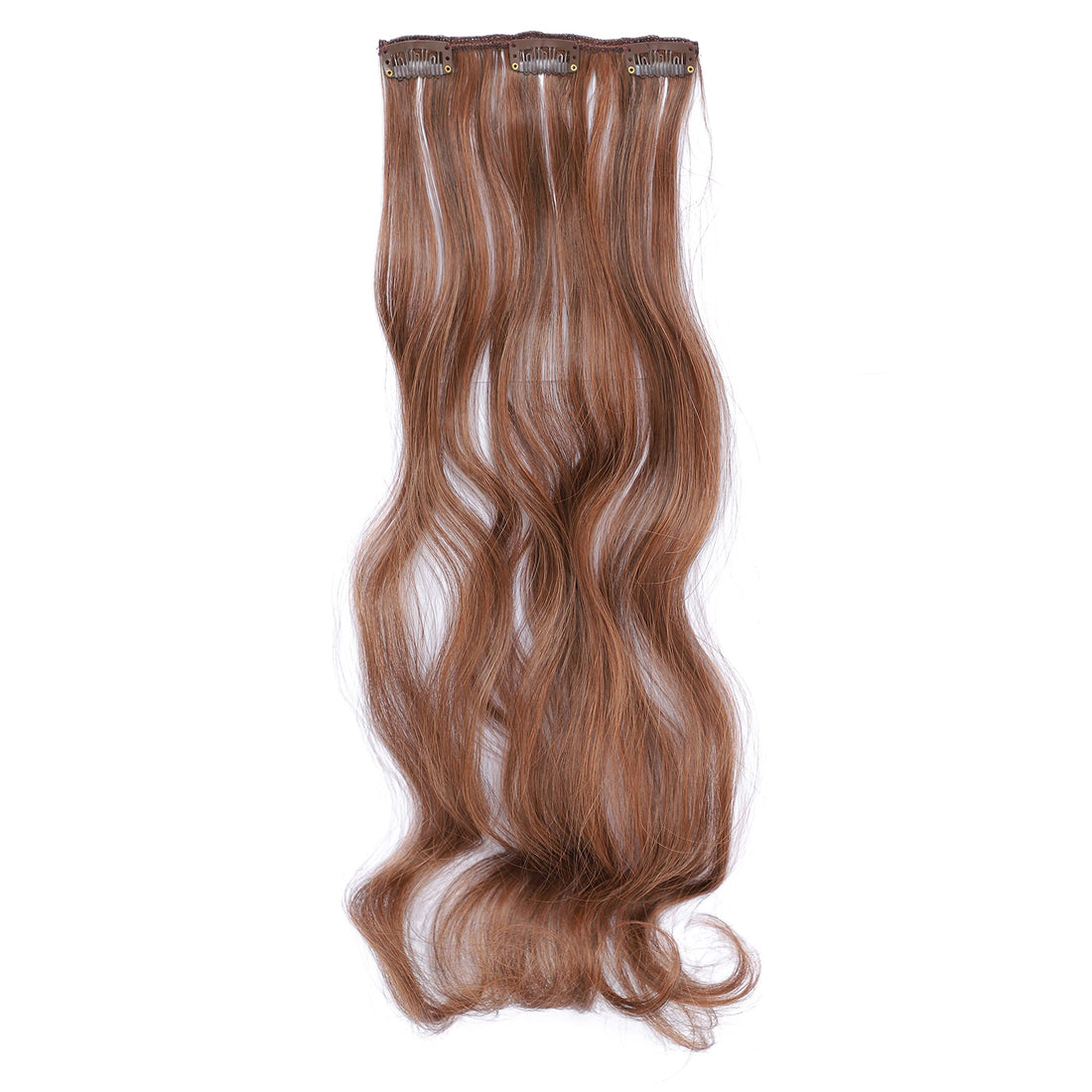 Dark Brown/Medium Auburn Mixed-4/30# : SWACC Women 20 Inches Curly Full Head 7 Separate Pieces Heat Resistance Synthetic Hair Clip in Hair Extensions (Dark Brown/Medium Auburn Mixed-4/30#)