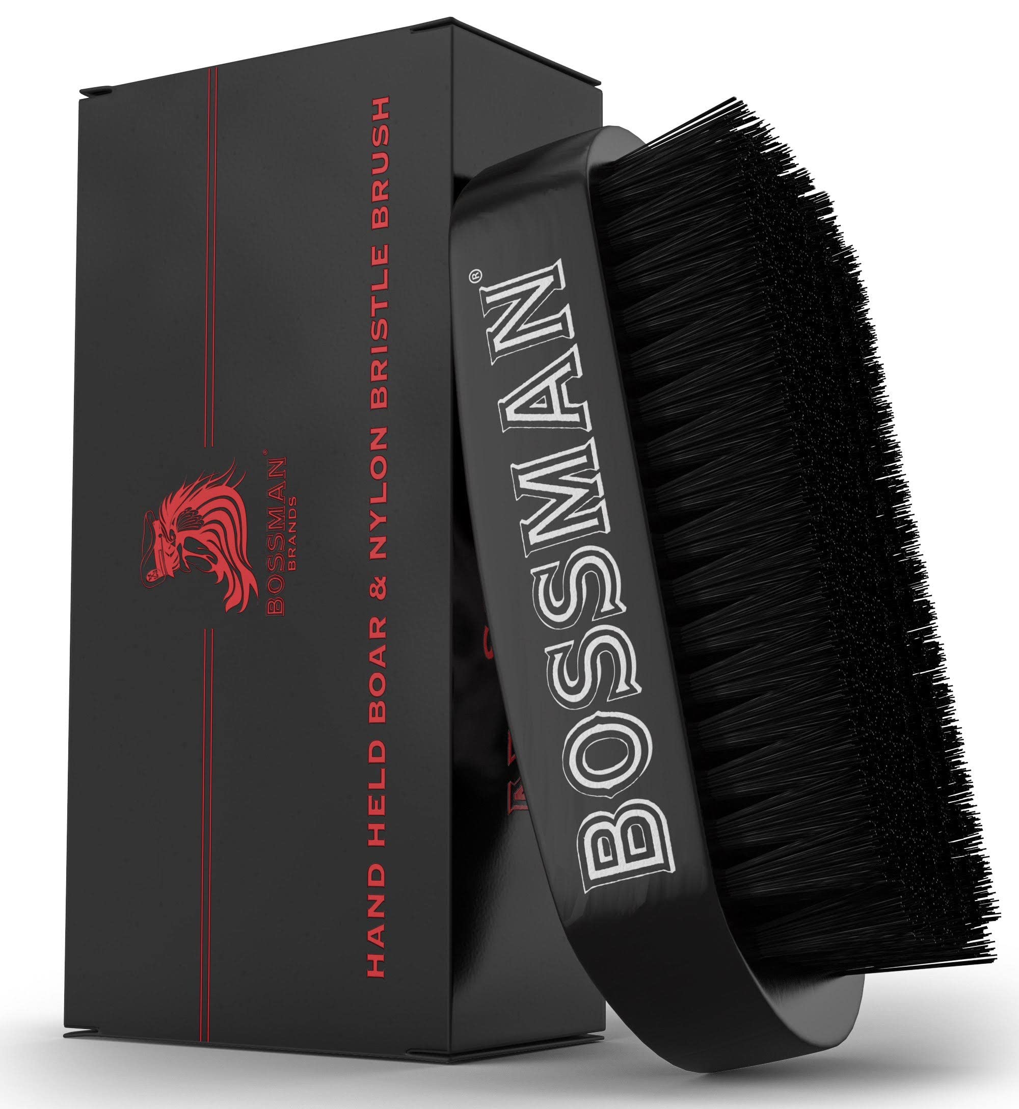 BOSSMAN'S HAND HELD BOAR & NYLON BRISTLE BRUSH