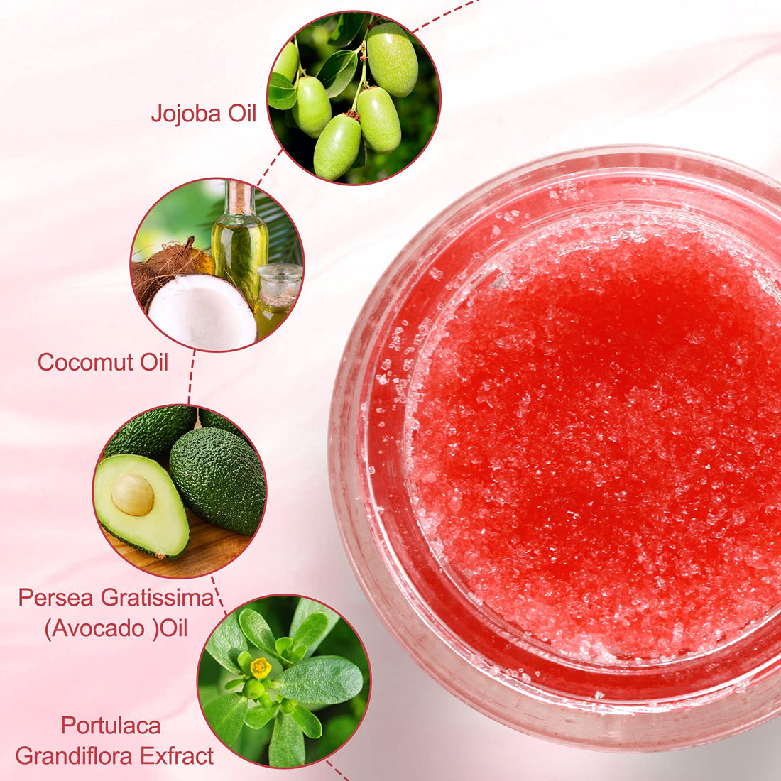 Strawberry Lip Scrub & Repair, Exfoliator & Moisturizer for Chapped, Dry and Flaky Lips