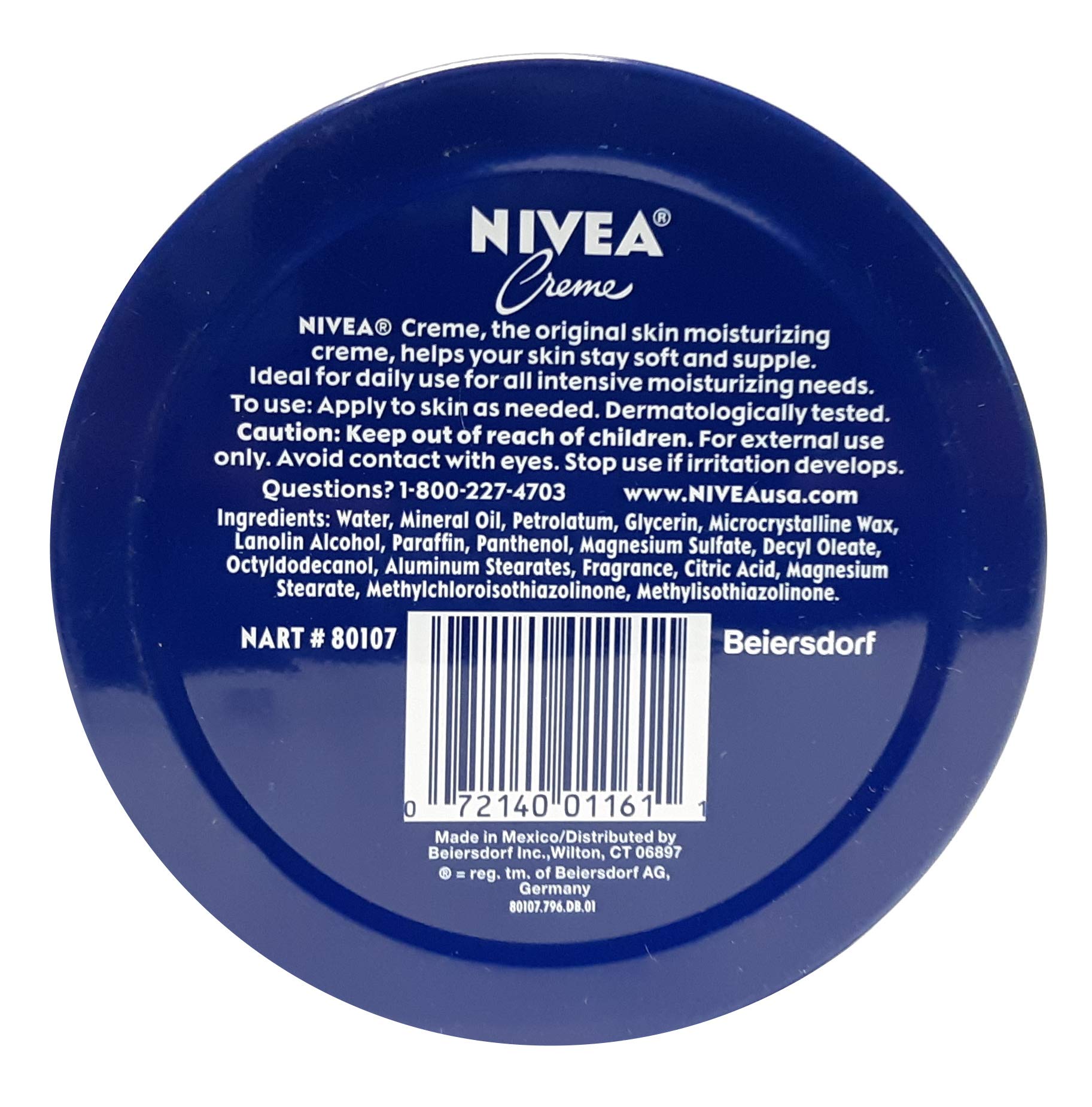 Nivea Creme Tin - 400ml Pack of 1, Whole Body Moisturizer for Acne-Prone Skin, Alcohol-Free & Antiseptic