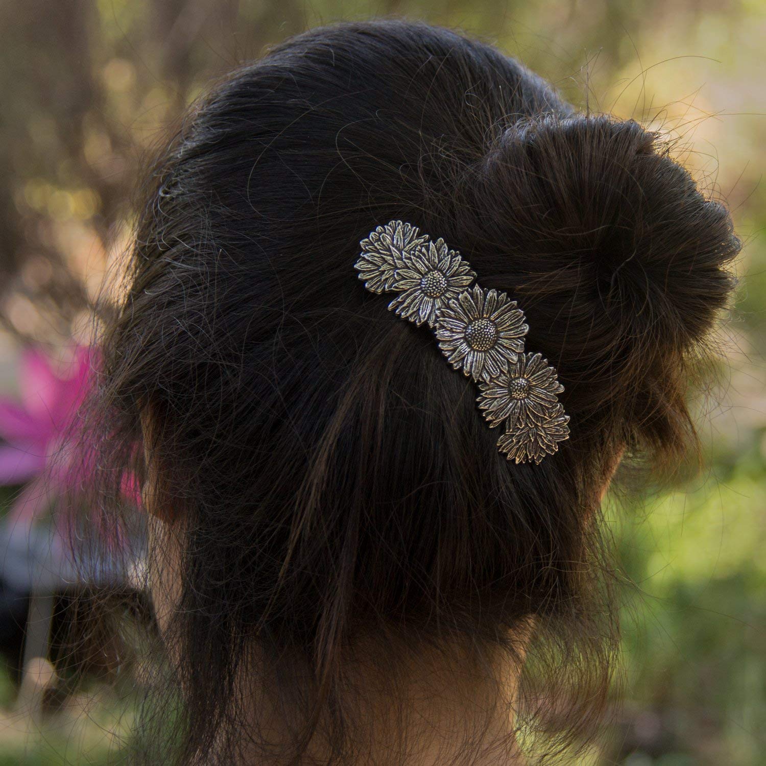 Hair Clip | Barrette | Daisies | Handmade in the USA by Oberon Design