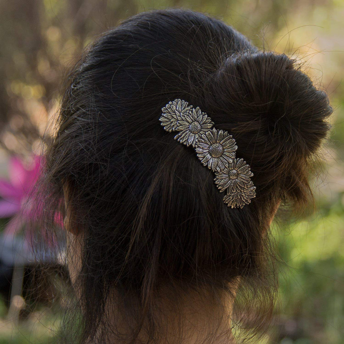 Hair Clip | Barrette | Daisies | Handmade in the USA by Oberon Design