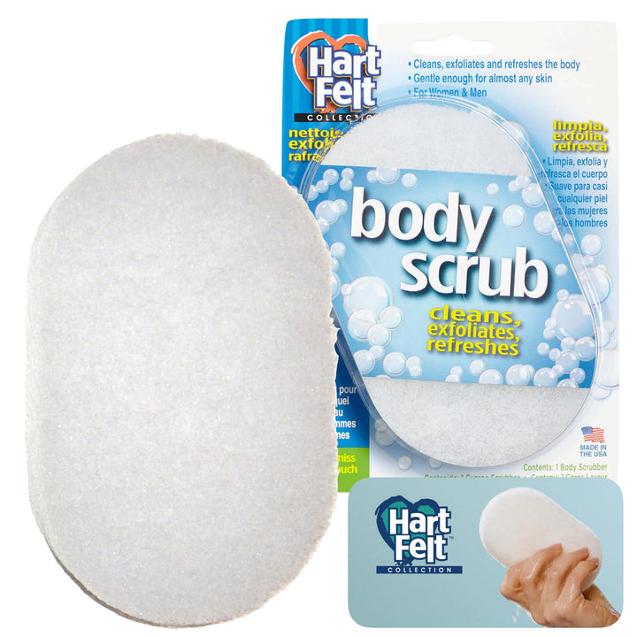 HartFelt Bath Sponge | Soft Exfoliating Body Sponge for Dead Skin | Chemical-Free bath scrubber for body | Cleanses Skin from Dirt & Excess Oil | Made in USA - 1 Count