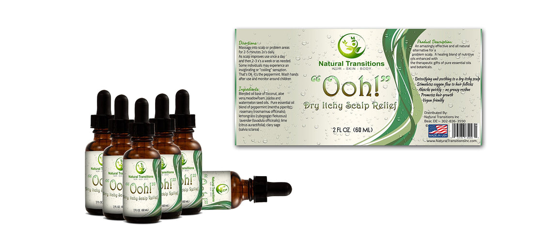 Ooh! Dry Itchy Scalp Relief - An All Natural, Vegan-friendly Soothing Treatment Oil for Men & Women Who Suffer From Dandruff, a Dry Itchy, or Seborrheic Scalp and Want Soothing Relief and a Healthier Scalp. This Fast Absorbing Non-greasy Oil Is Ide