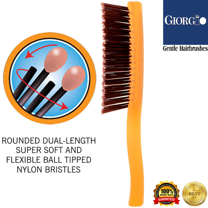Orange : Giorgio Neon 2 Hair Brush, Orange, Small