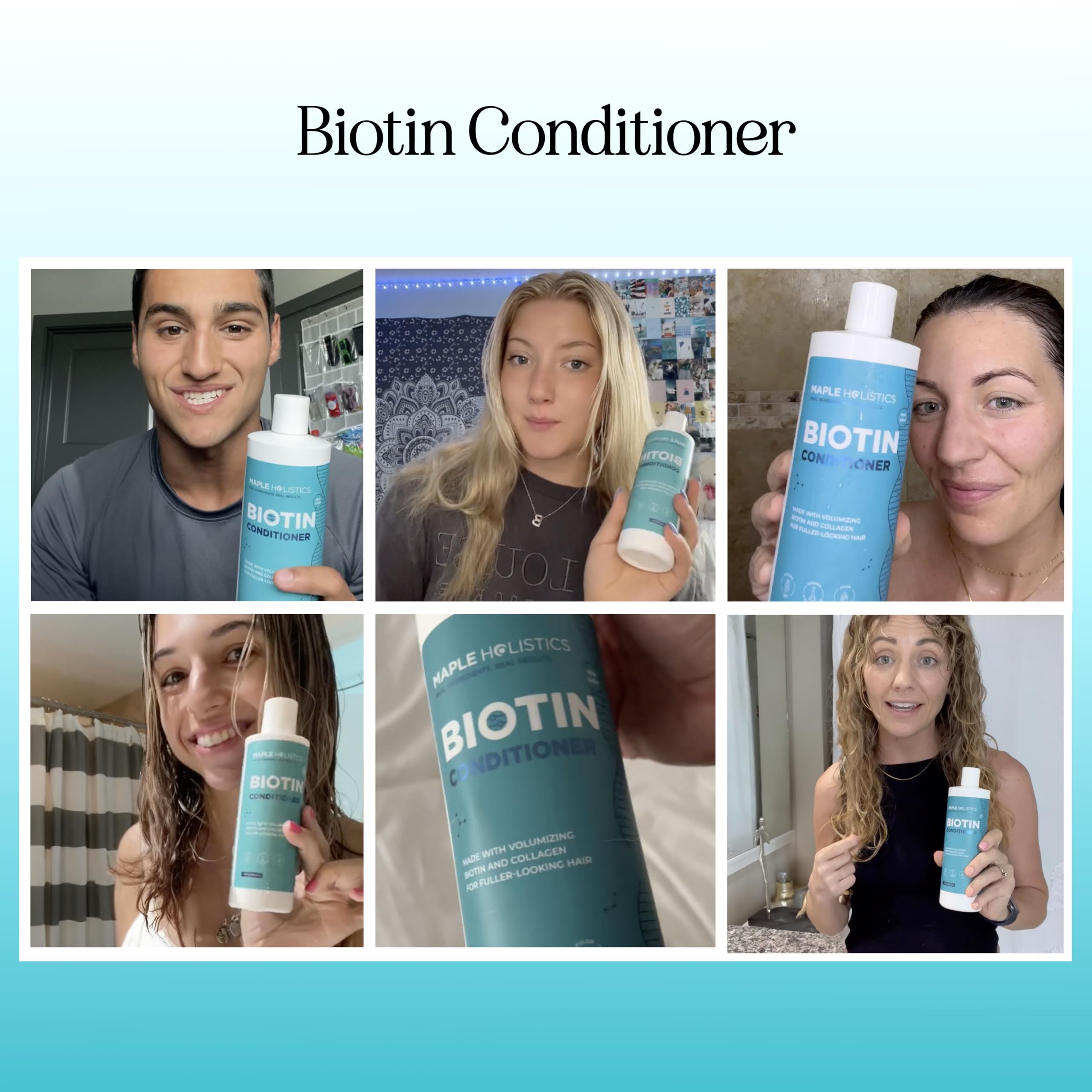 Volumizing Biotin Conditioner for Thinning Hair - Volumizing Conditioner for Fine Thin & Weak Hair - Sulfate Paraben & Silicone Free Hair Conditioner Nourishing Plant Proteins & B Vitamins (16 Fl Oz)