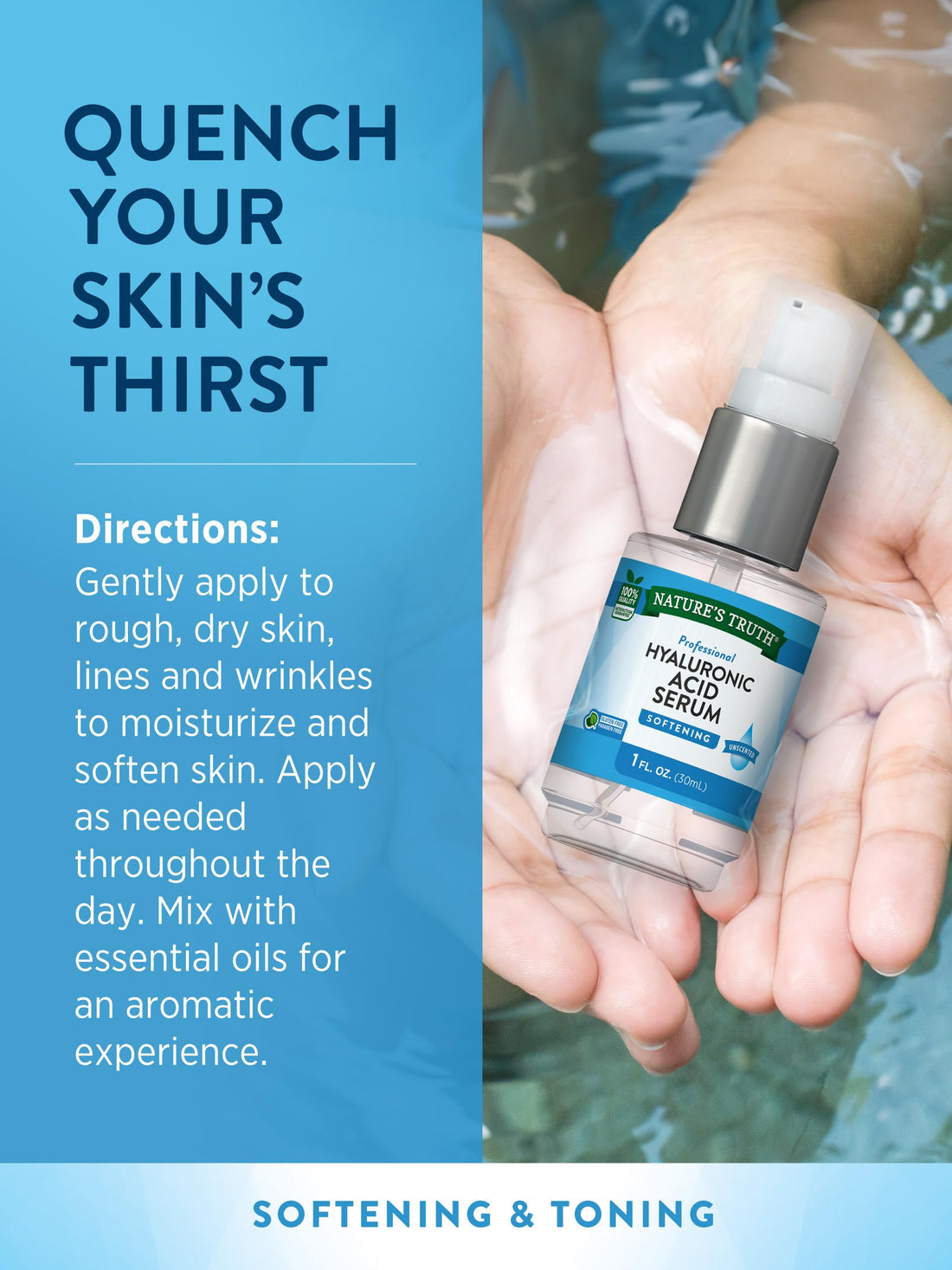 Natures Truth Natures Truth Professional Hyaluronic Acid Serum Softening Unsented, 1 Oz, 1 Ounce