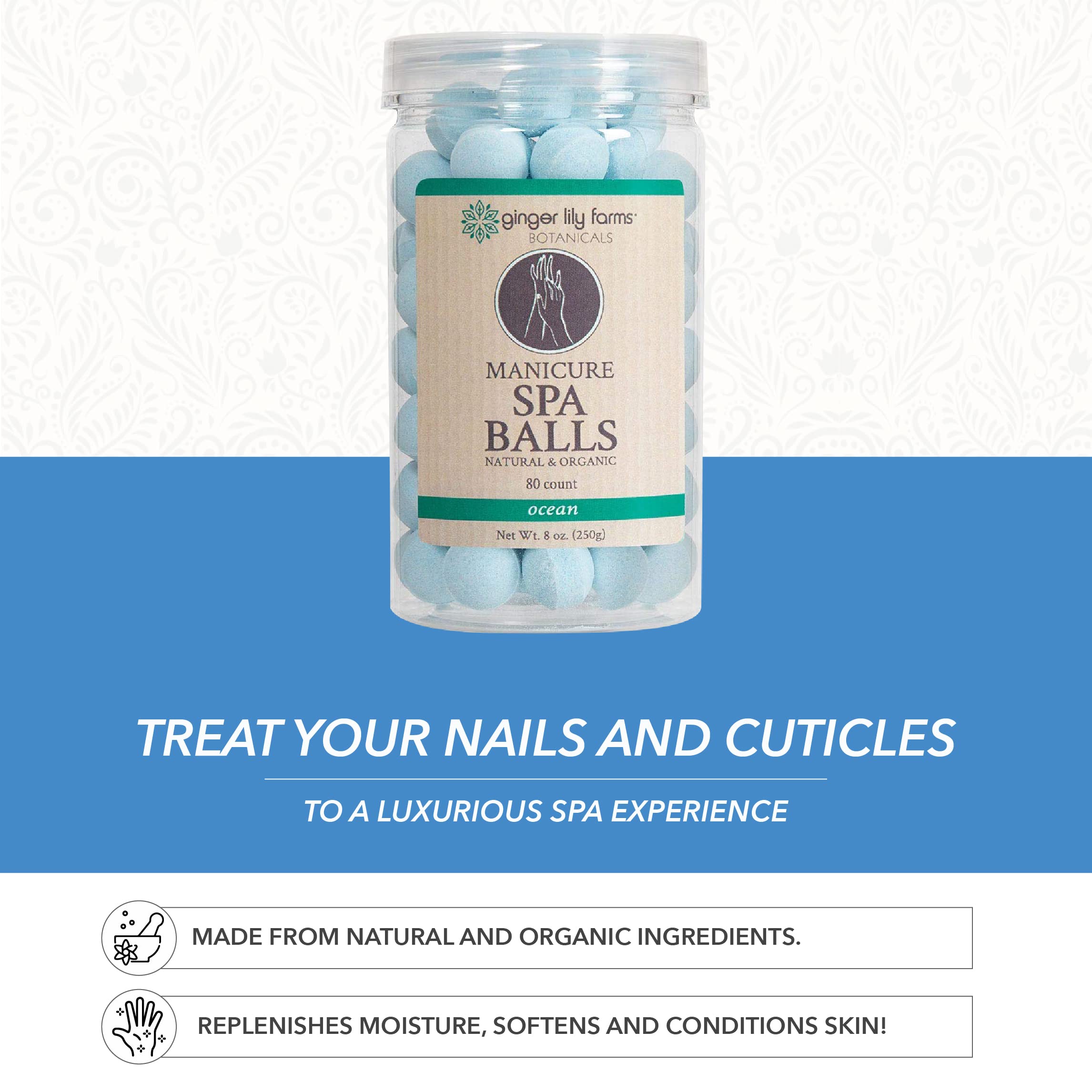 Ginger Lily Farm's Botanicals Manicure Spa Balls, 80 Count