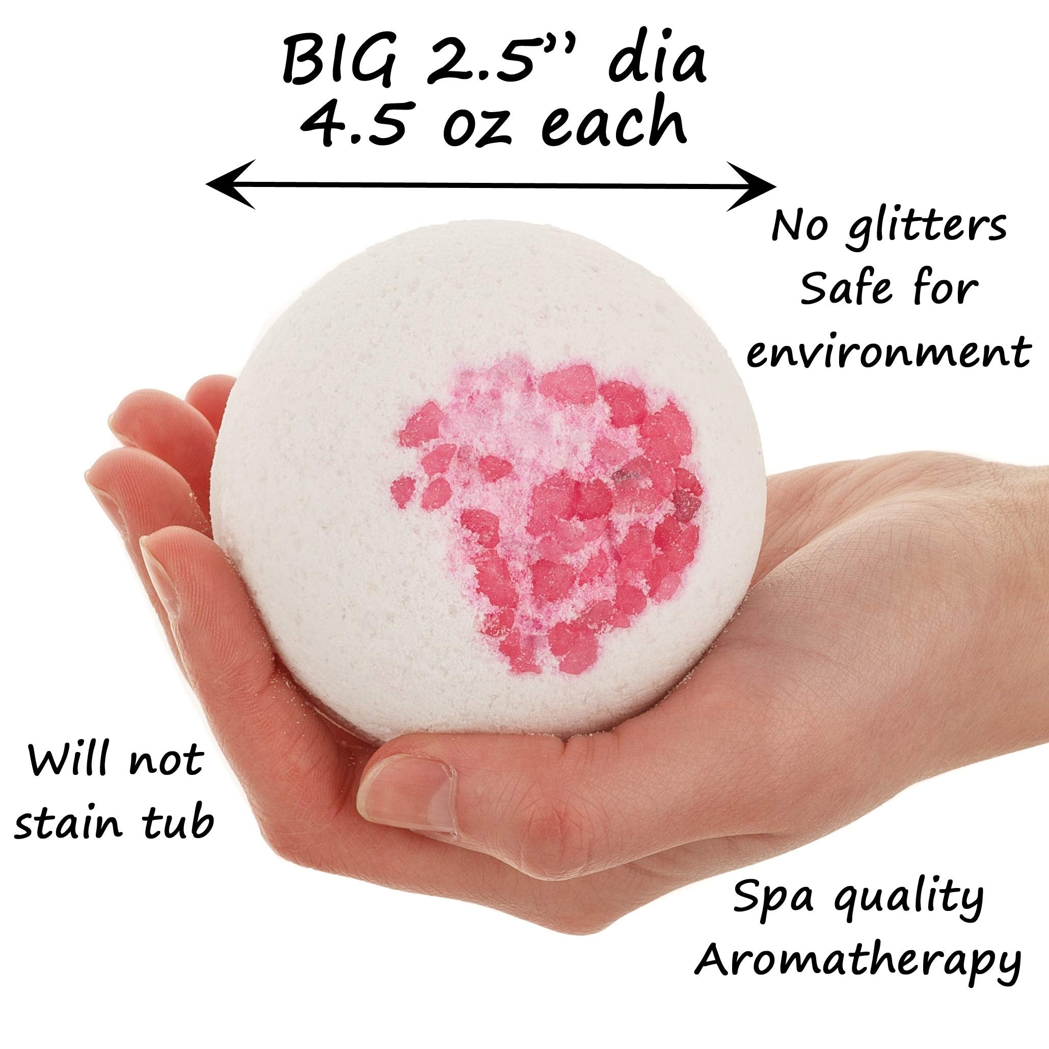 360Feel Bath Bombs Gift Set 10 Large USA made -Made with Essential Oil -All Natural Organic Bath Fizzies- Gift ready box - Aromatherapy Organic Bath Bomb for Women Men and Kids - Gift ready box