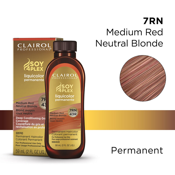Clairol Professional Permanent Liquicolor for Hair, 7rn Med Red Neutral Blonde, 2 Fl Oz