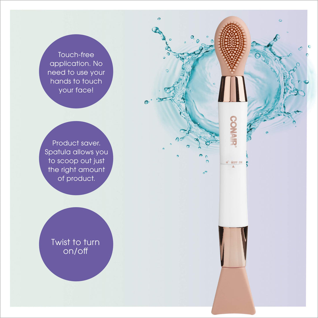 True Glow by Conair Silicone Face Mask Applicator and Remover, All-in-One Tool Blends, Applies and Removes Facial Masks with Gentle Exfoliation