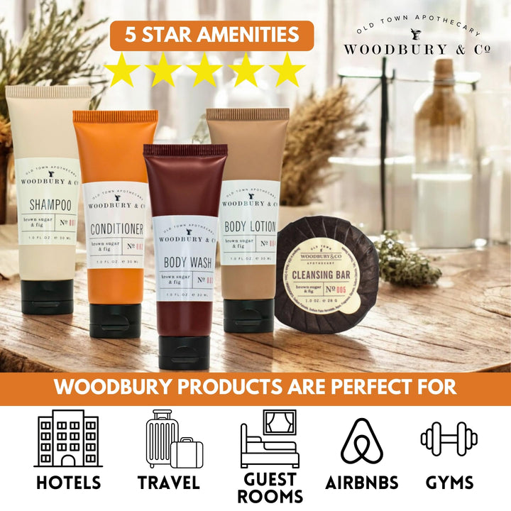 WOODBURY & CO Hotel Soap & Bulk Toiletries (150 PK, 1.7 oz each),Airbnb Essentials for Hosts & Guests Shampoo & Conditioner Supplies,Guest,Hotel Toiletries Bulk Set,Mini Travel Size Toiletries,Air BnB