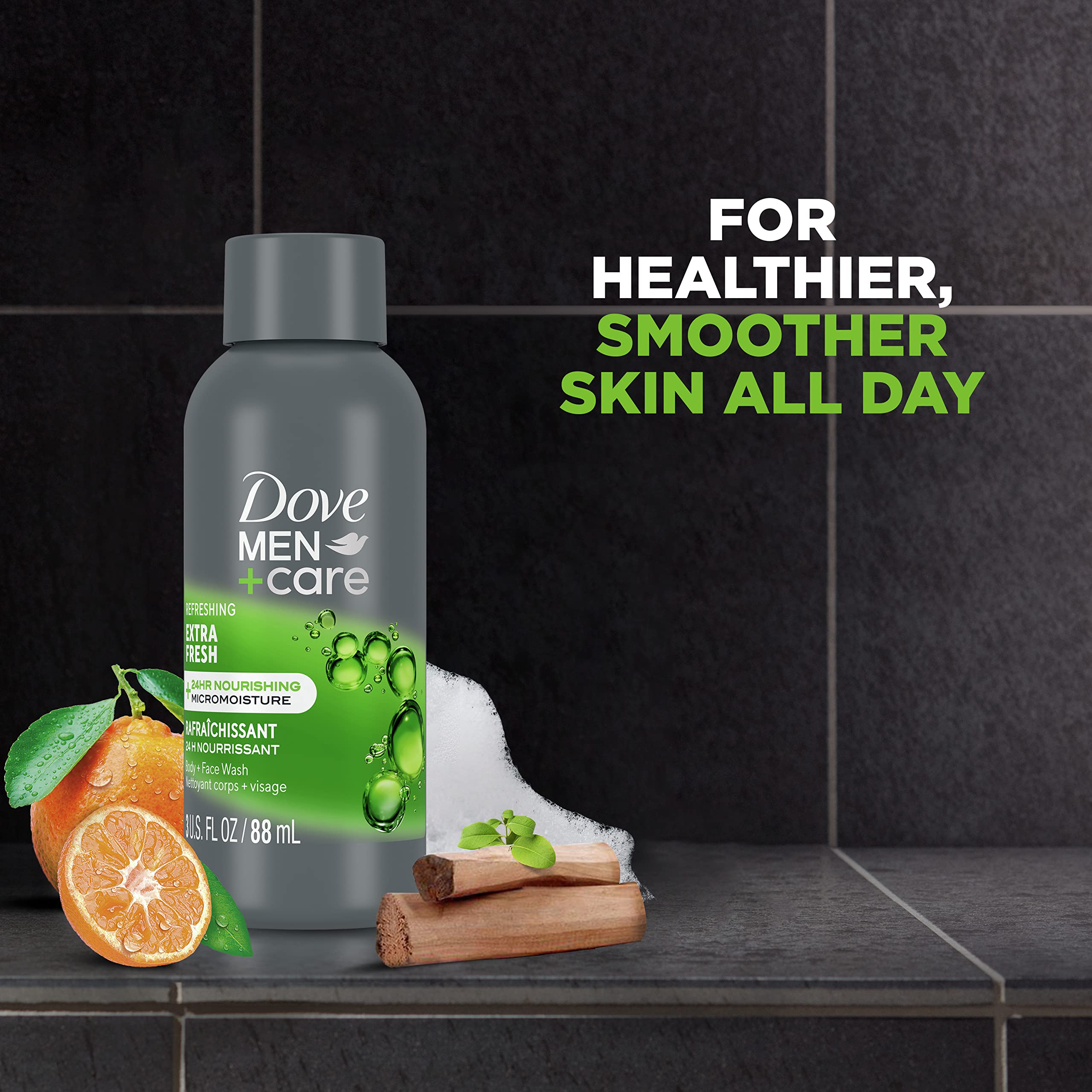 DOVE MEN + CARE Body Wash Extra Fresh 3 Ounce (Pack of 24)