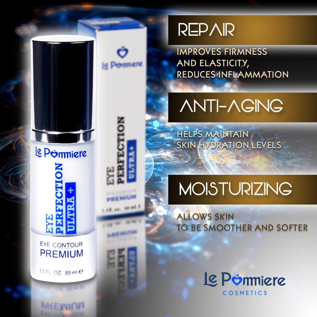 Le Pommiere Eye Contour Cream 30Ml Anti Bags, Dark Circles And Wrinkles. Anti-Age To Attenuate Lines Of Expression And Crow'S Feet. Anti-Wrinkle With Vitamin E, Elastin And Panthenol For A You