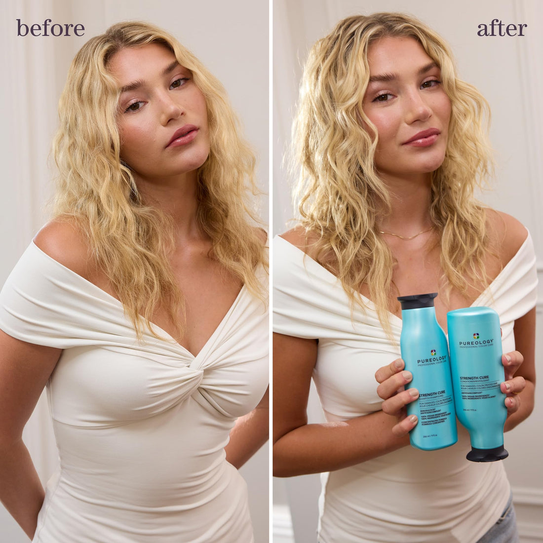 Pureology Strength Cure Shampoo | For Damaged, Color-Treated Hair | Fortifies & Strengthens Hair | Sulfate-Free | Vegan | Updated Packaging | 9 Fl. Oz