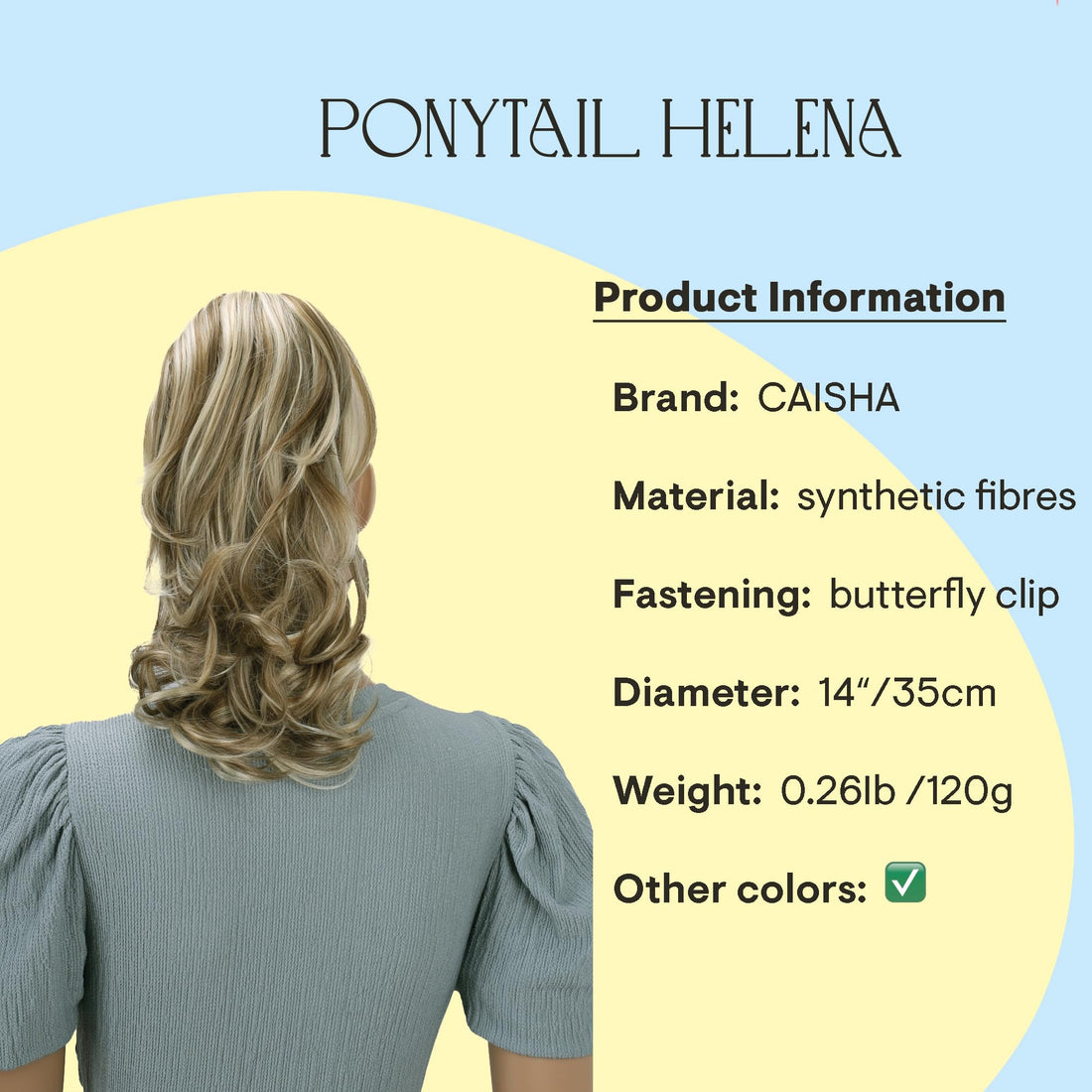 Dark blonde mix # 27H613 H94 : PRETTYSHOP 14 & 110g Hair Piece Ponytail Extension Straight Light Curled Nature Looking Heat-Resisting Different Colors (dark blonde mix H94_27H613)