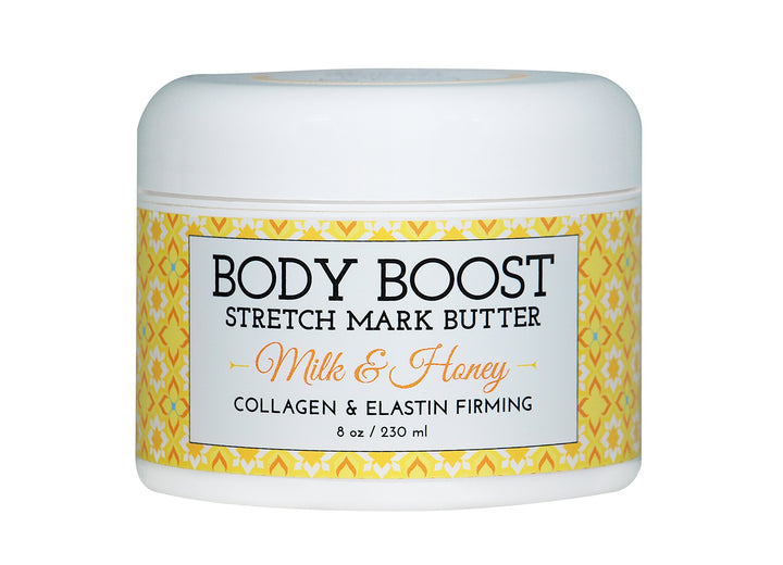 Body Boost Milk & Honey Stretch Mark Butter 8 oz.- Pregnancy and Nursing Safe Skin Care