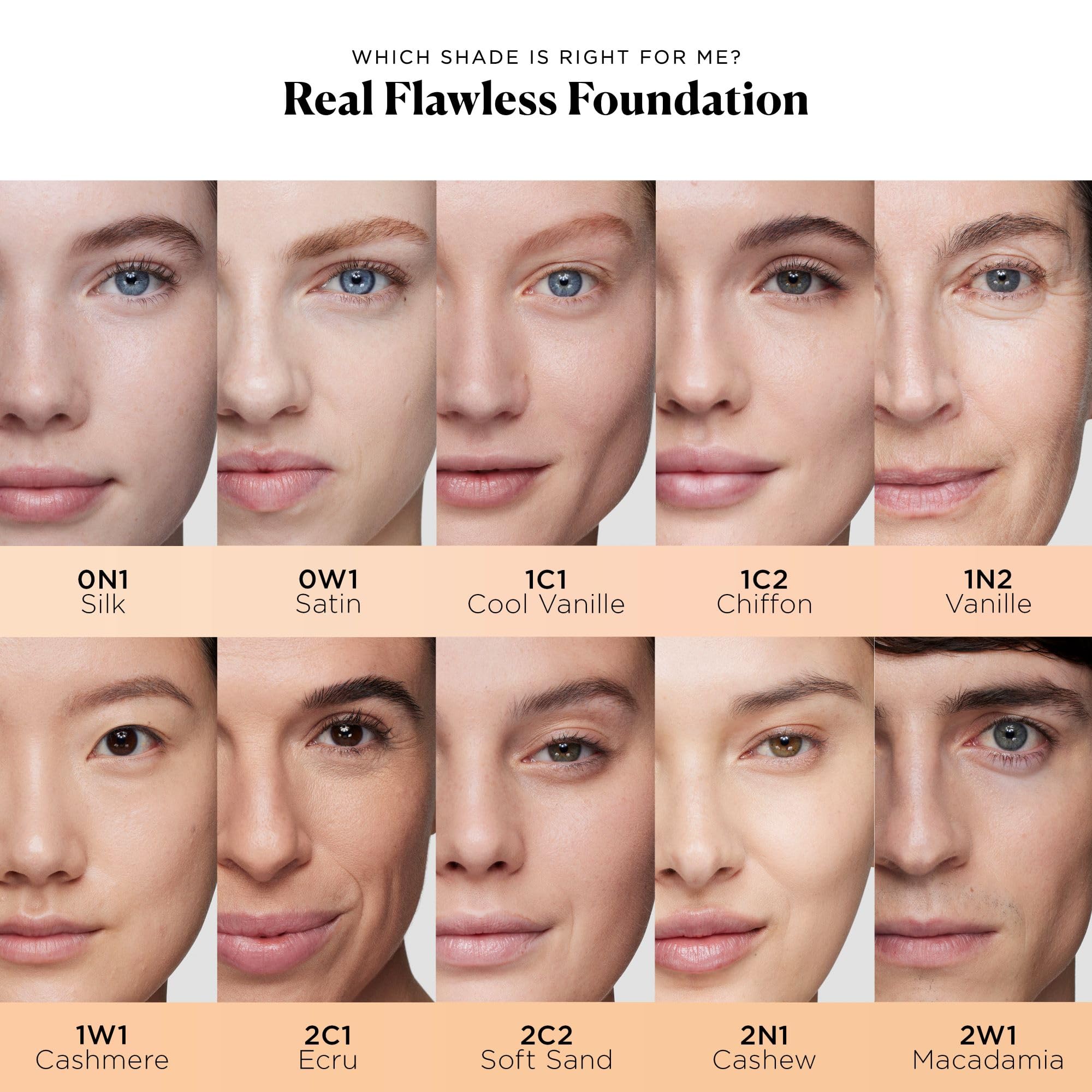 Laura Mercier Real Flawless Weightless Perfecting Waterproof Liquid Foundation: Medium-Buildable Coverage, 12 HR Fade-Proof Wear, Natural Finish, Hydrating, Long Lasting, Non-Comedogenic, Cashew