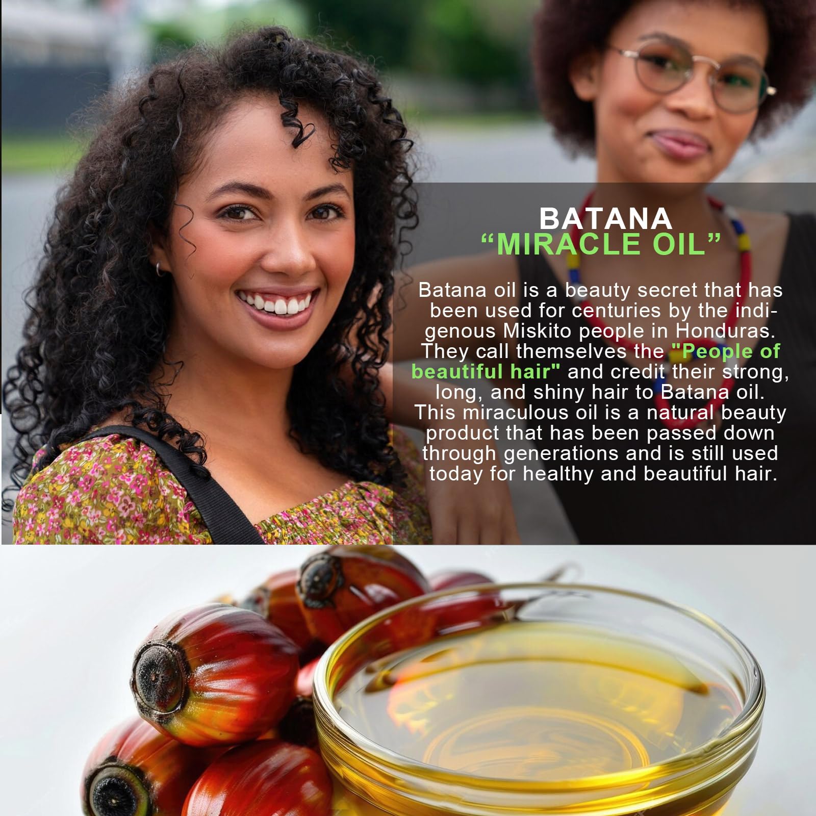 ReliCo Batana Oil for Hair Growth Dr Sebi Organic - 100% Raw Batana Oil from Honduras, Pure Natural for Thickness, Hair Loss Treatments for Black Women Men, 2.02 fl.oz