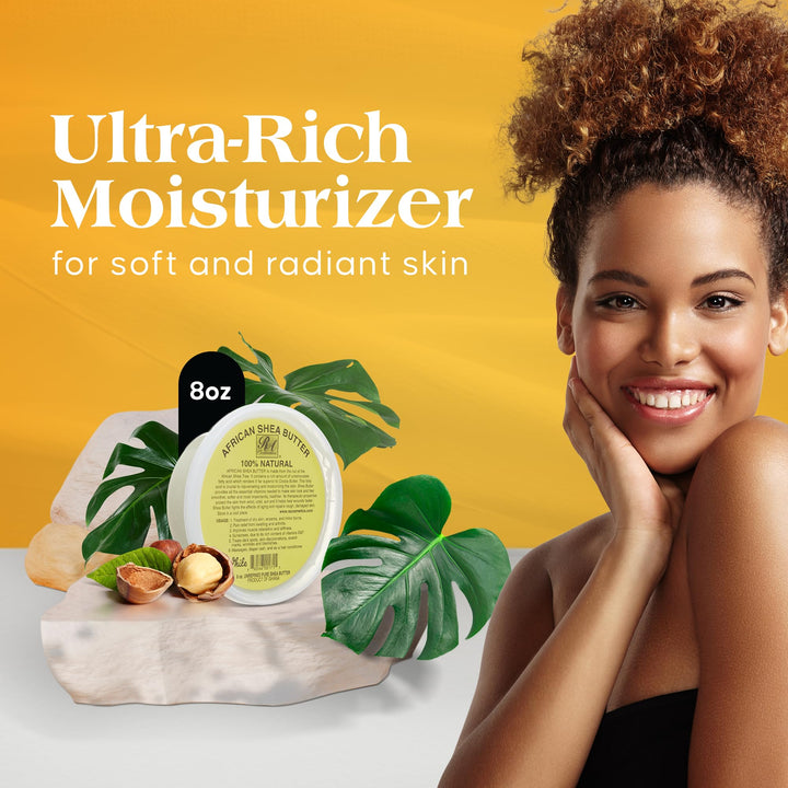 REAL African Shea Butter Pure Raw Unrefined From GhanaIVORY 8oz. CONTAINER