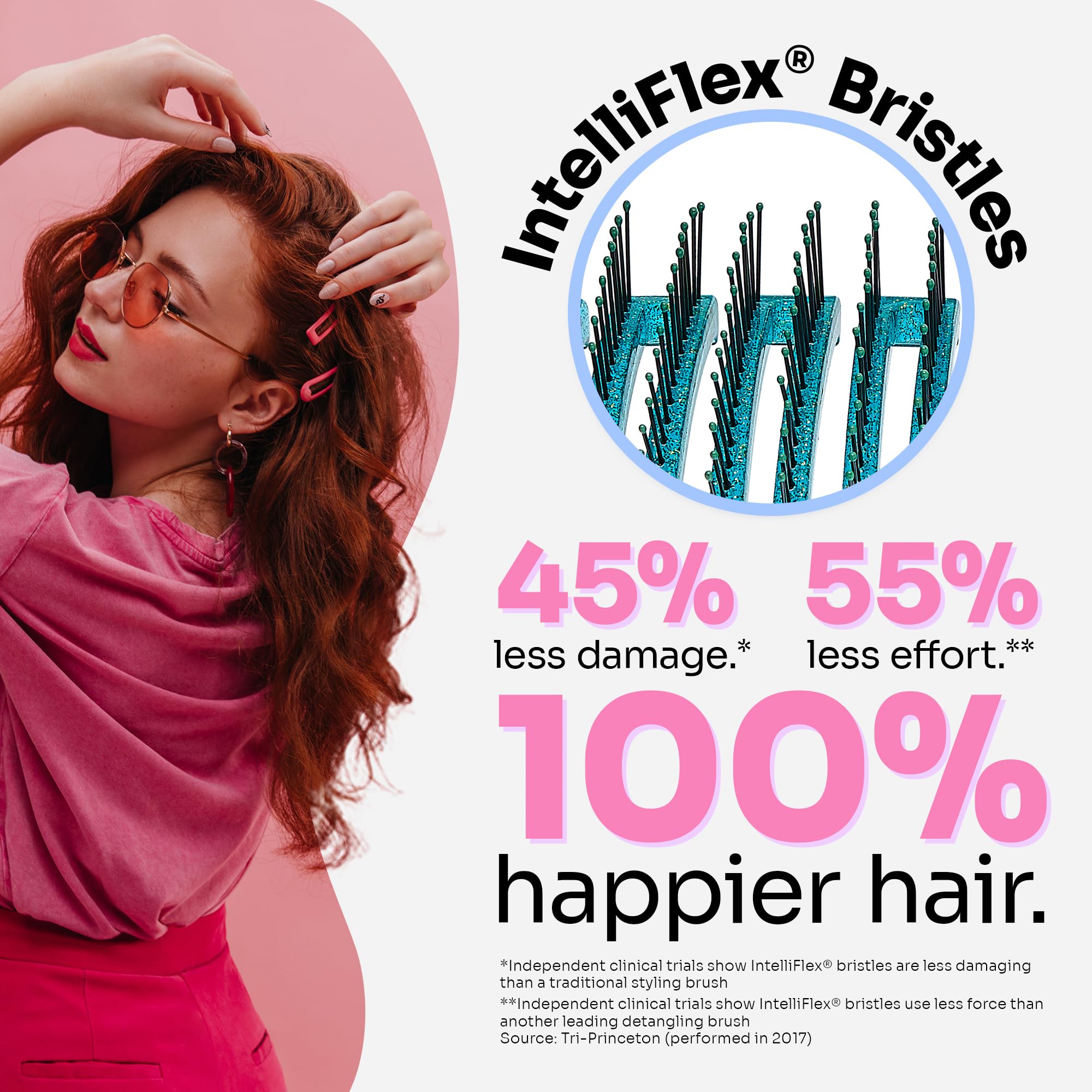 Wet Brush Hair Brush Shower Detangler - Green Glitter - Exclusive Ultra-soft IntelliFlex Bristles - Minimizes Pain And Protects Against Split Ends and Breakage - For Women, Men, Wet And Dry Hair