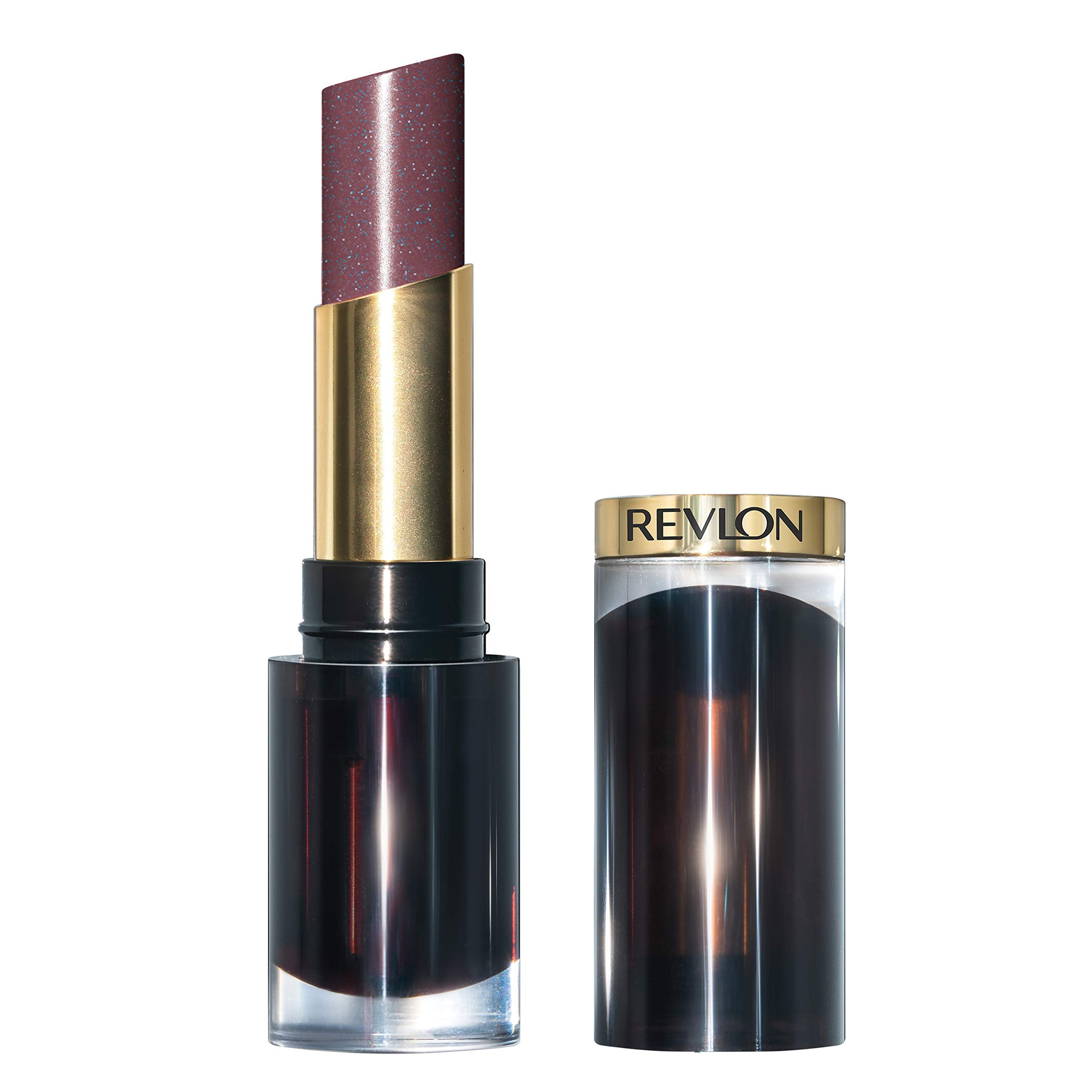 REVLON Super Lustrous Glass Shine Lipstick, Flawless Moisturizing Lip Color with Aloe, Hyaluronic Acid and Rose Quartz, Glistening Purple (011), 0.15 oz