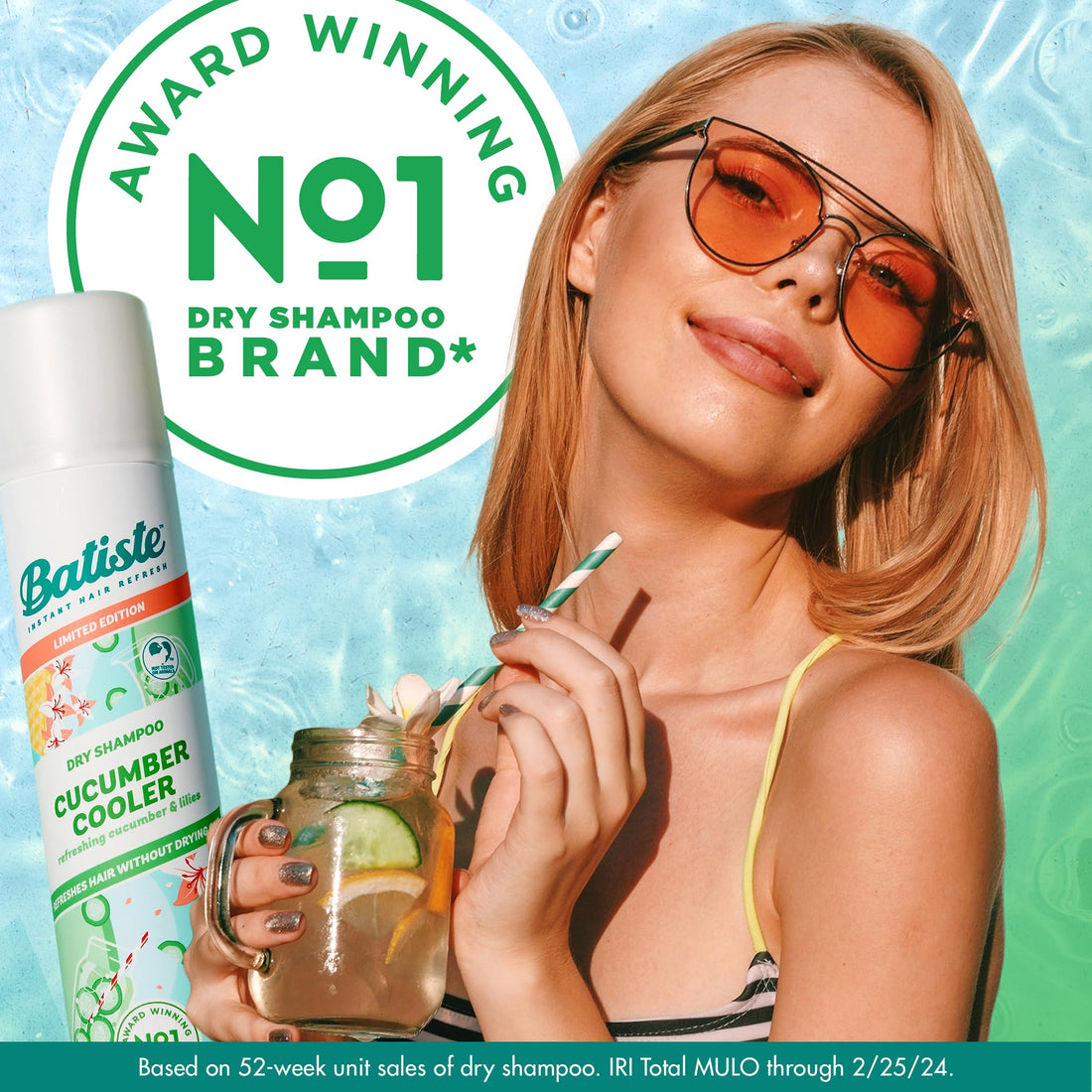 Batiste Dry Shampoo, Limited Edition Cucumber Cooler Scented, Refresh Hair & Absorb Oil Between Washes, 3.81 Oz.