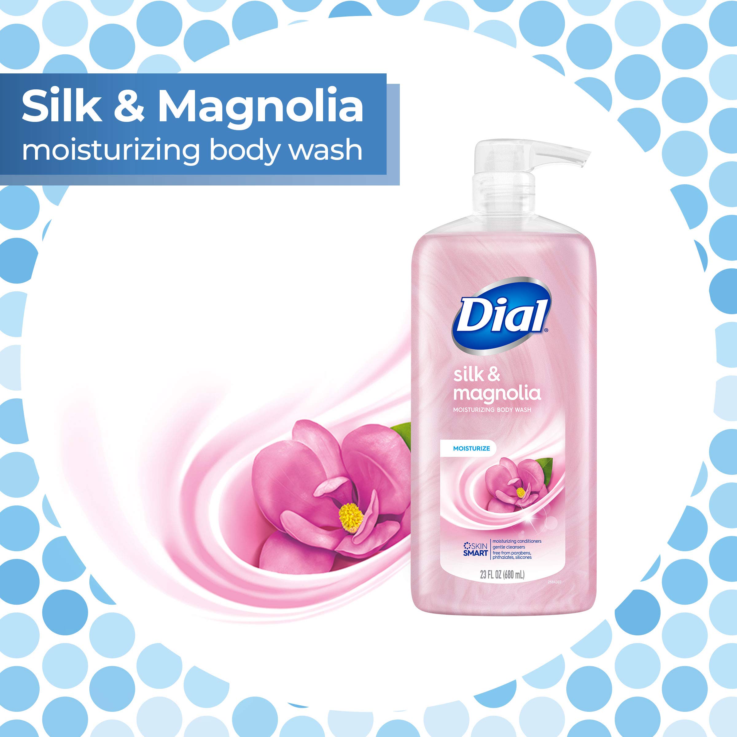 Dial Body Wash, Silk & Magnolia, 23 Oz (Pack Of 3)