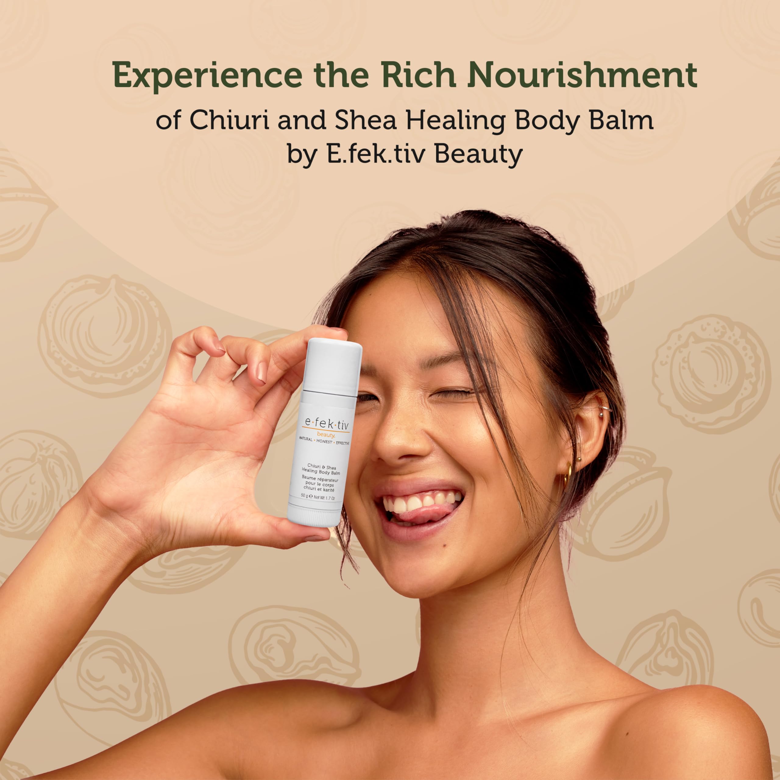 e.fek.tiv beauty Chiuri and Shea Healing Body Balm - Deep Moisturizing and Hydrating - Body Butter Hydrating Balm - Travel Size - Paraben-Sulfate Free - Unisex - 1.7 oz
