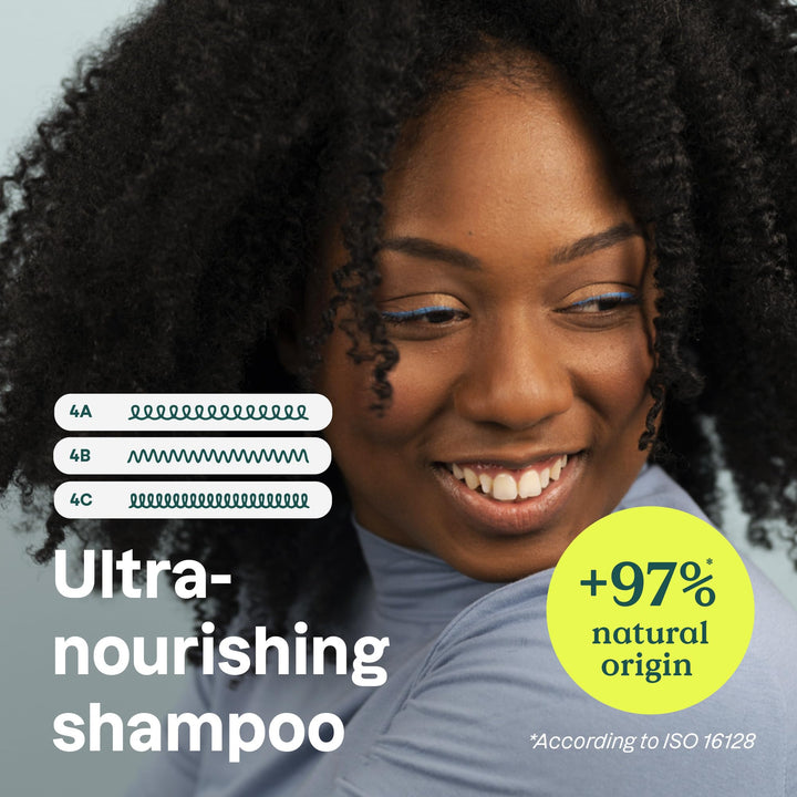 ATTITUDE Natural Nourishing Shampoo for Coily & Curly Hair, With Repairing Shea Butter, Residue-Free & Biodegradable, Orange Blossom, 16 Fl. Oz. (11098)