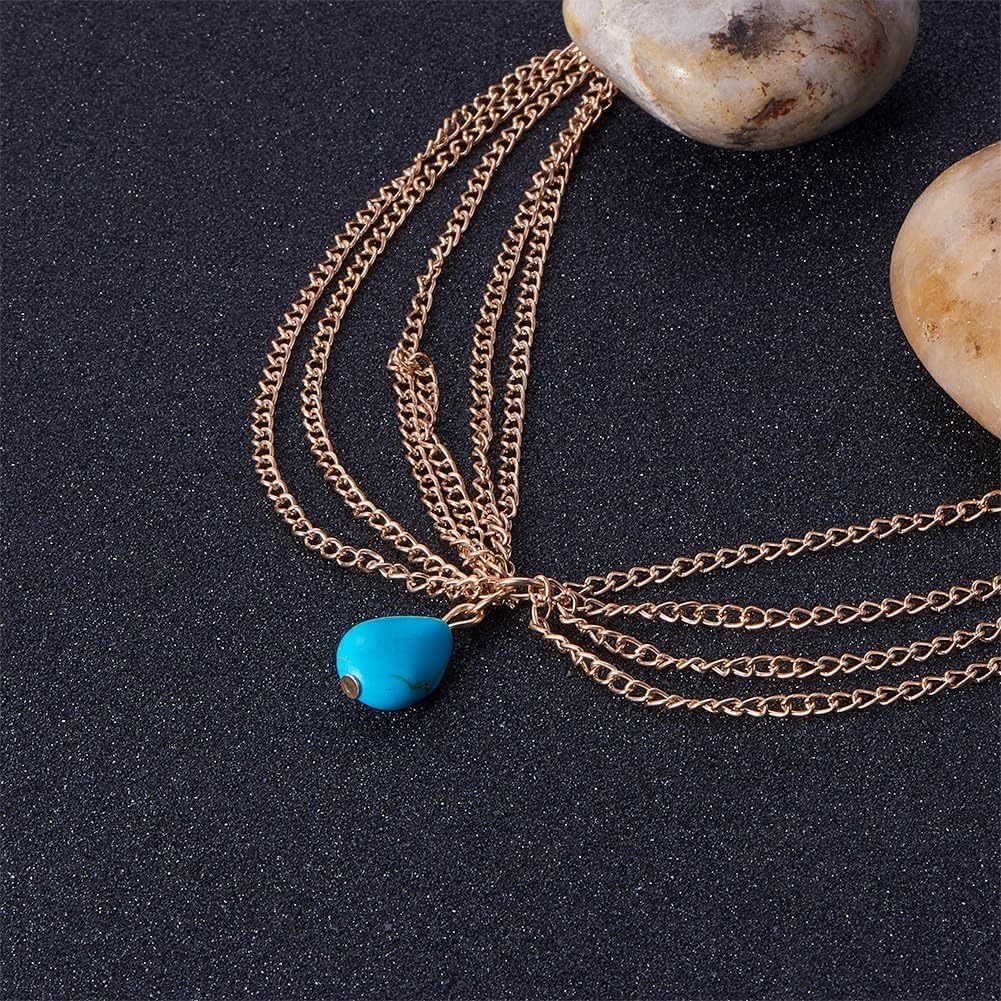 Pandahall 1 Pcs Unique Turquoise Chain Jewelry Headband Party Headpiece Hair Band For Girls by Pandahall