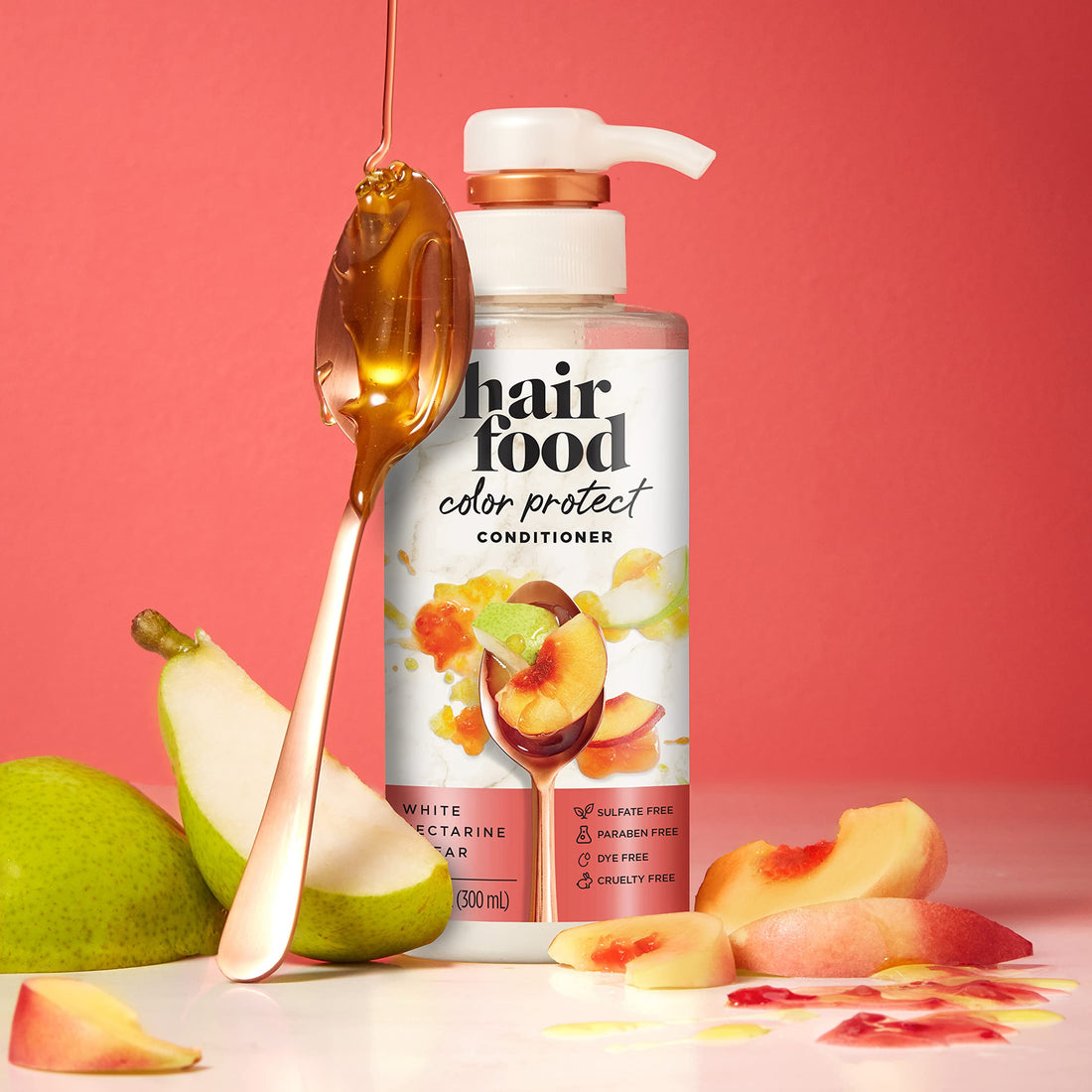 Hair Food White Nectarine & Pear Color Protect Conditioner, 10.1 fl oz, For Color Treated Hair