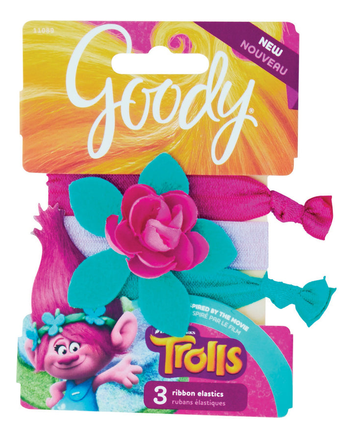 Goody Girls Trolls Hugtime Ribbon Hair Elastics (Pack of 3)