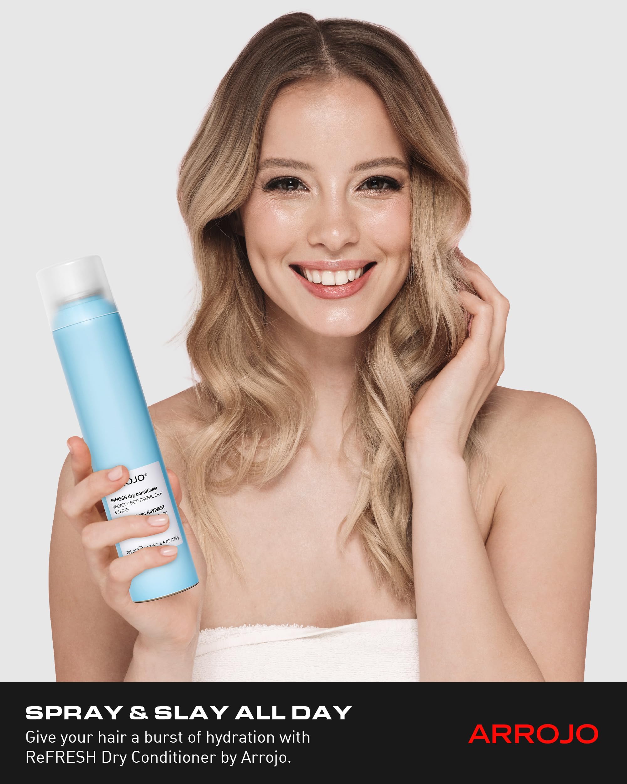 Leave In Conditioner Spray - Sulfate-Free, Paraben-Free ReFRESH Dry Conditioner Spray for Hair of All Types - Keratin & Vitamin E Anti Frizz Spray - Travel Conditioner for Men & Women by Arrojo, 4.5oz