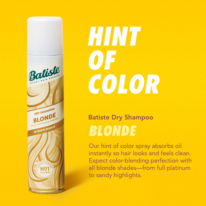 Batiste Dry Shampoo for Blonde Hair, Refresh Hair and Absorb Oil Between Washes, Waterless Shampoo for Added Hair Texture and Body, 5.71 oz