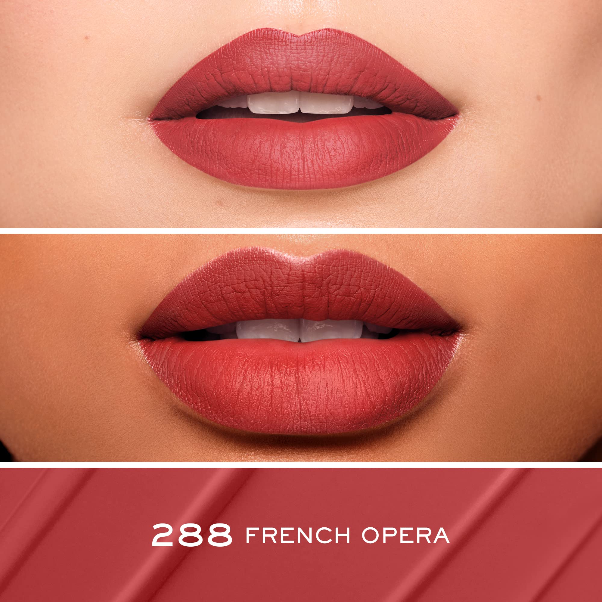 Lancôme L'Absolu Rouge Drama Ink Semi-Matte Liquid Lipstick - Highly Pigmented - All Day Wear - 288 French Opera