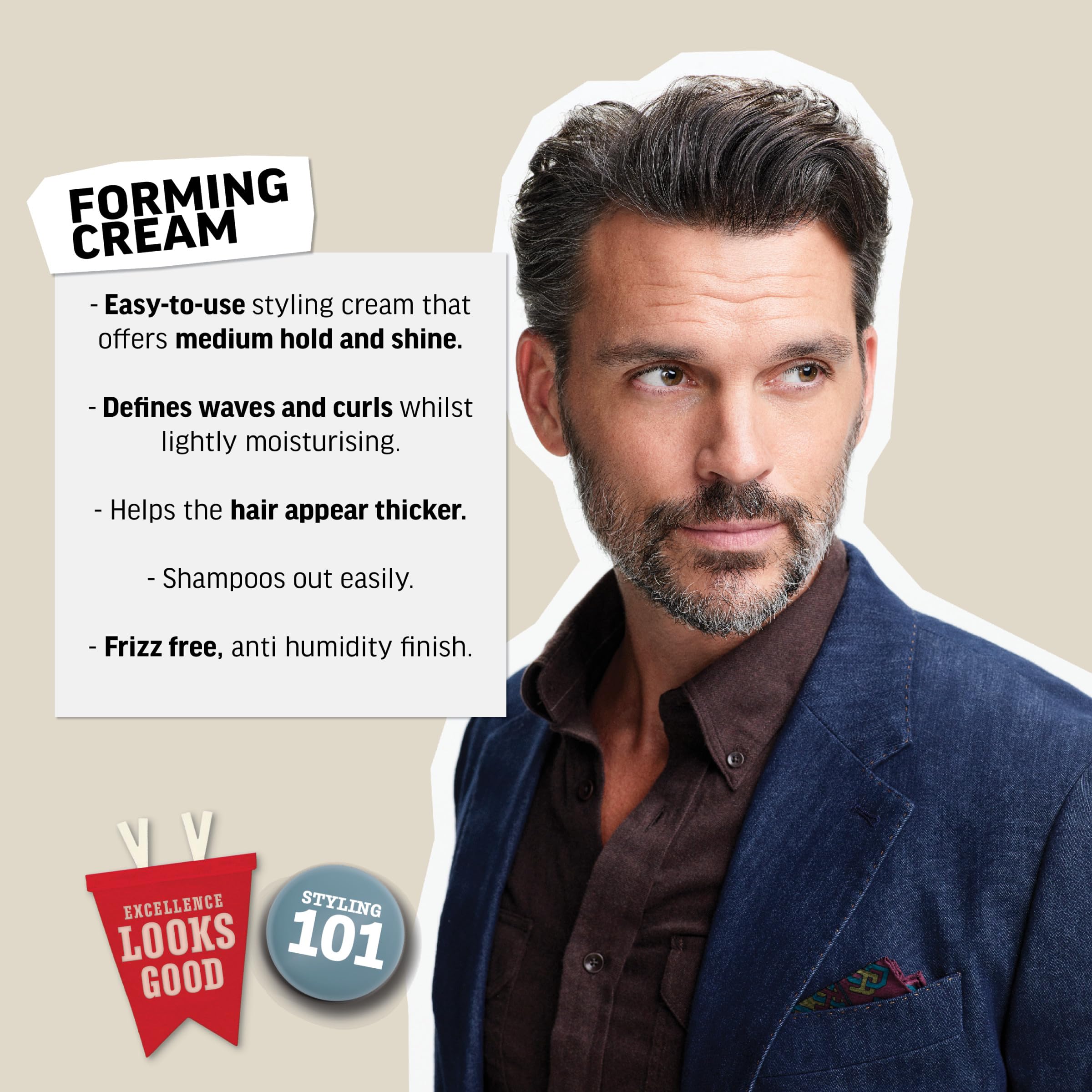 American Crew Men's Hair Forming Cream, Like Hair Gel with Medium Hold & Medium Shine, 3 oz